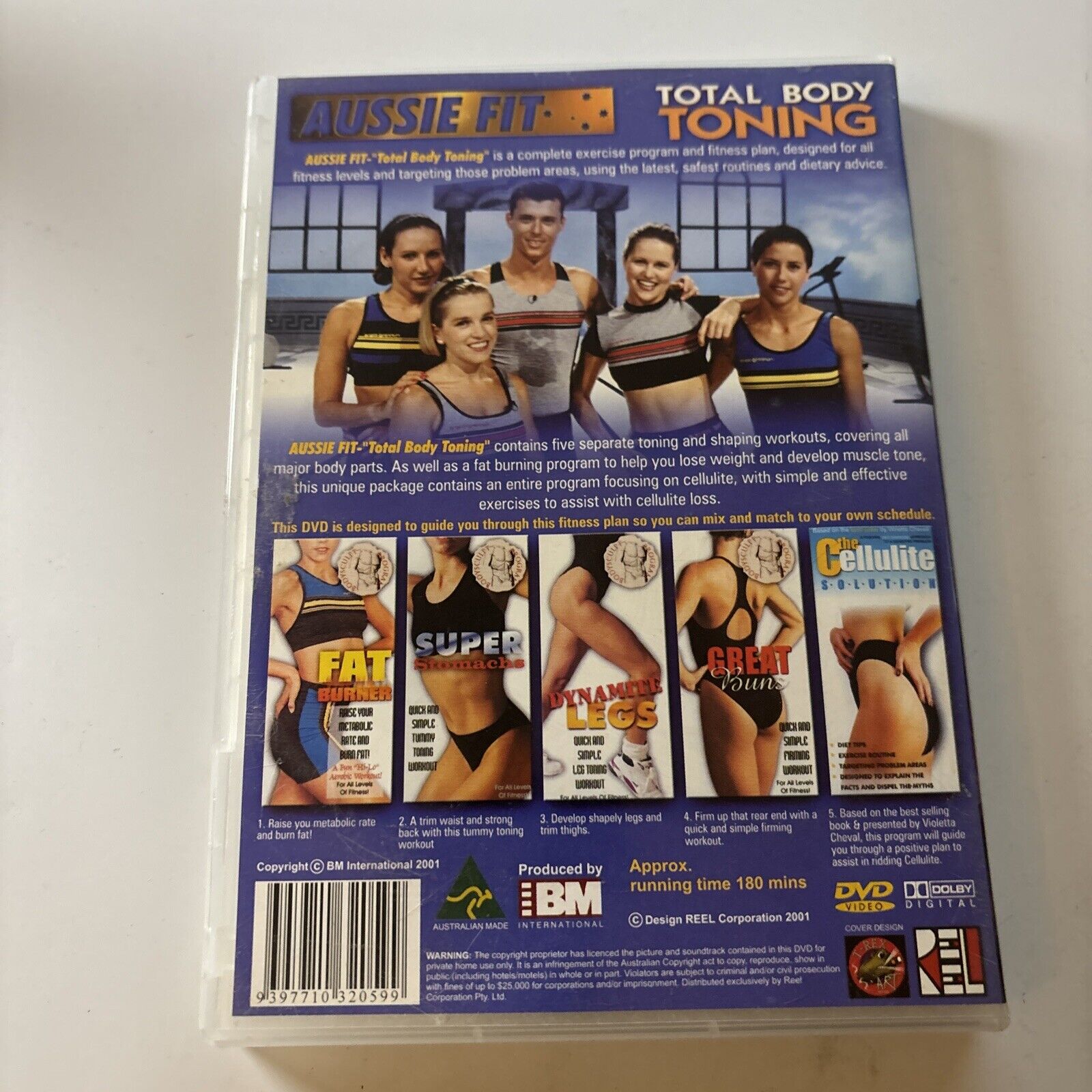 Aussie FIT Total Body Toning DVD 2000 All Regions Retro Unit