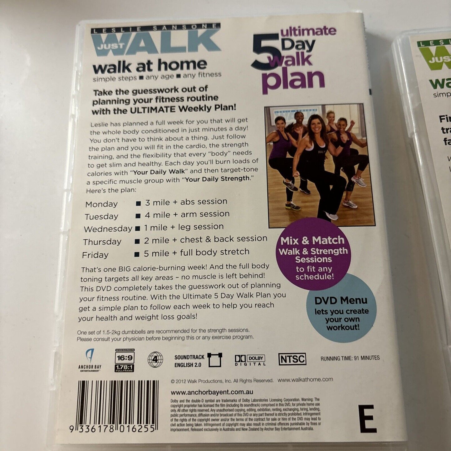 Leslie Sansone: Walk to the Hits / 5 Day Walk Plan DVD NEW Region 4
