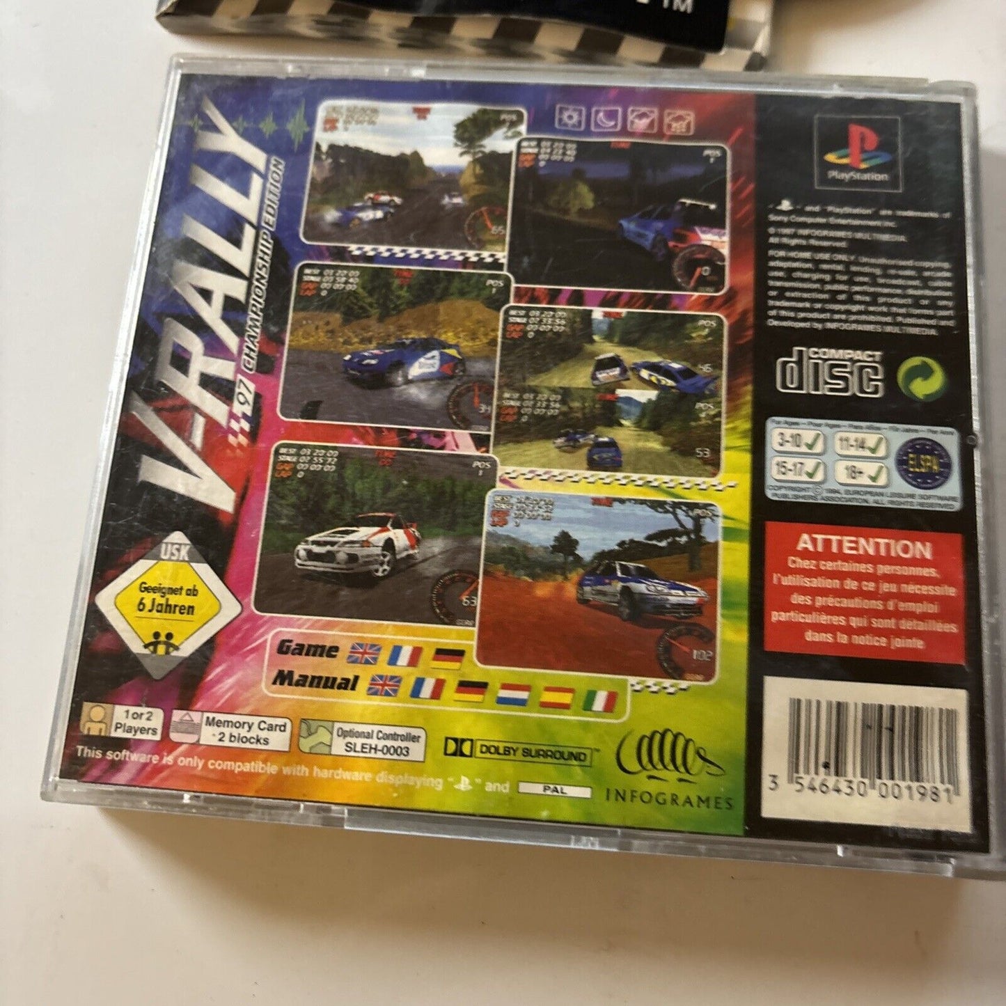 V-Rally 97 Championship Edition Sony Playstation PS1 Complete with Manual PAL