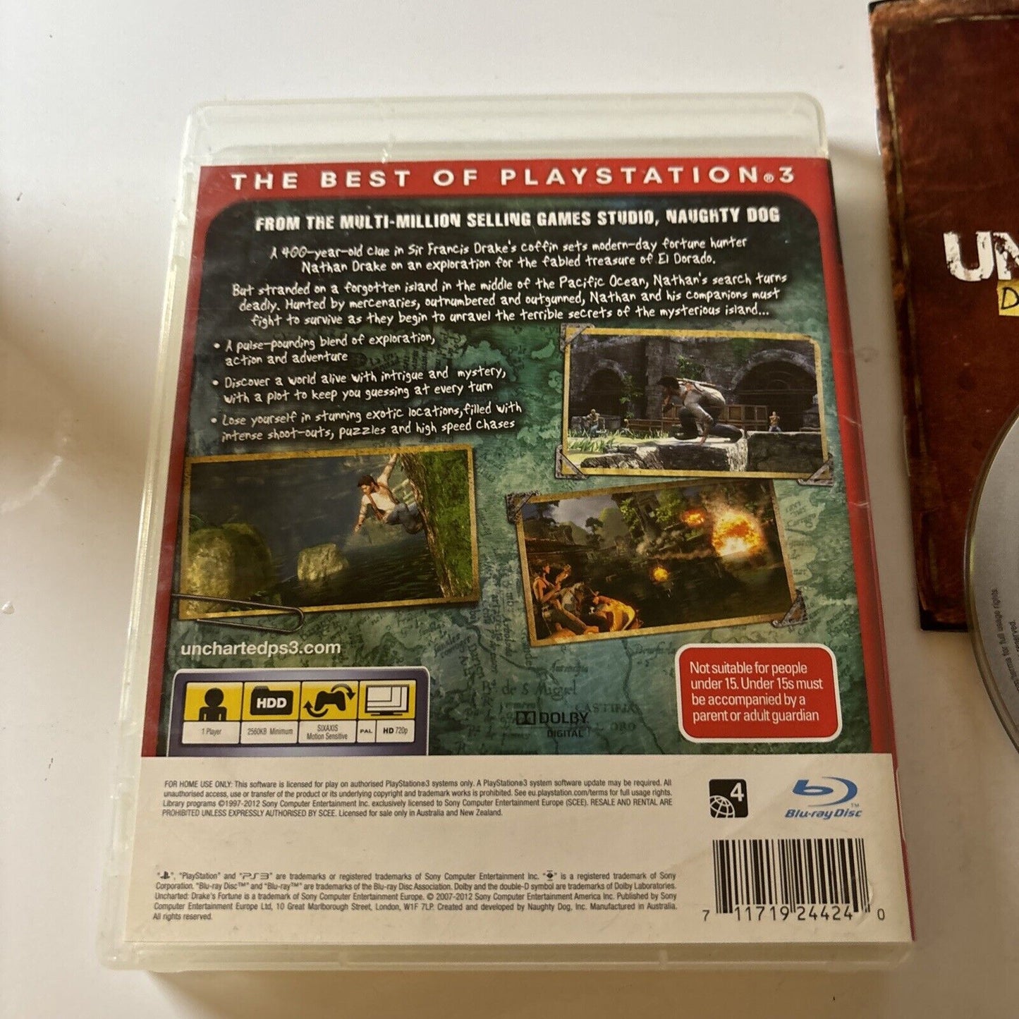 Uncharted: Drake's Fortune Sony Playstation 3 Game Manual