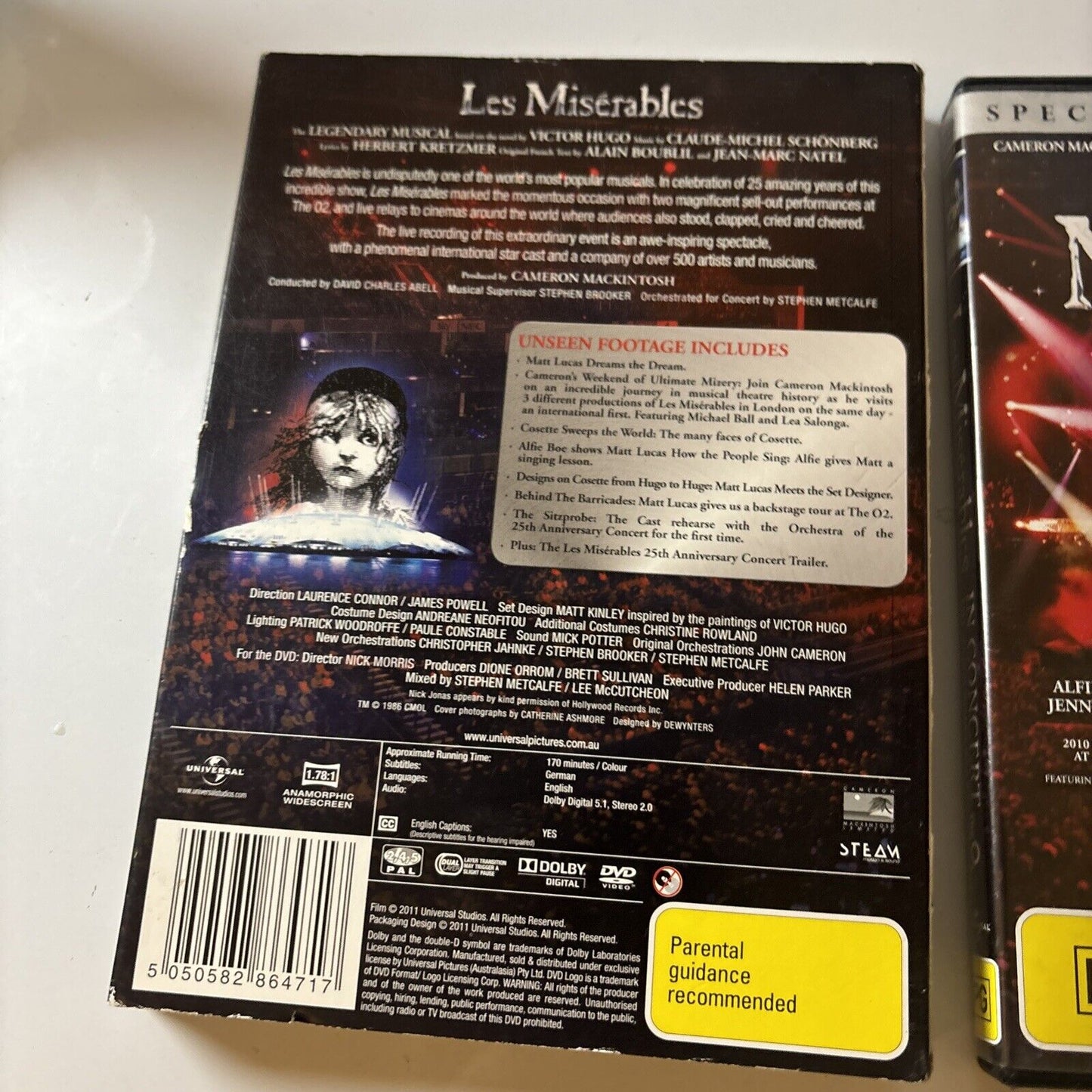 Les Miserables (25th Anniversary Special Edition, DVD, 2011, 2-Disc) Region 4 &2