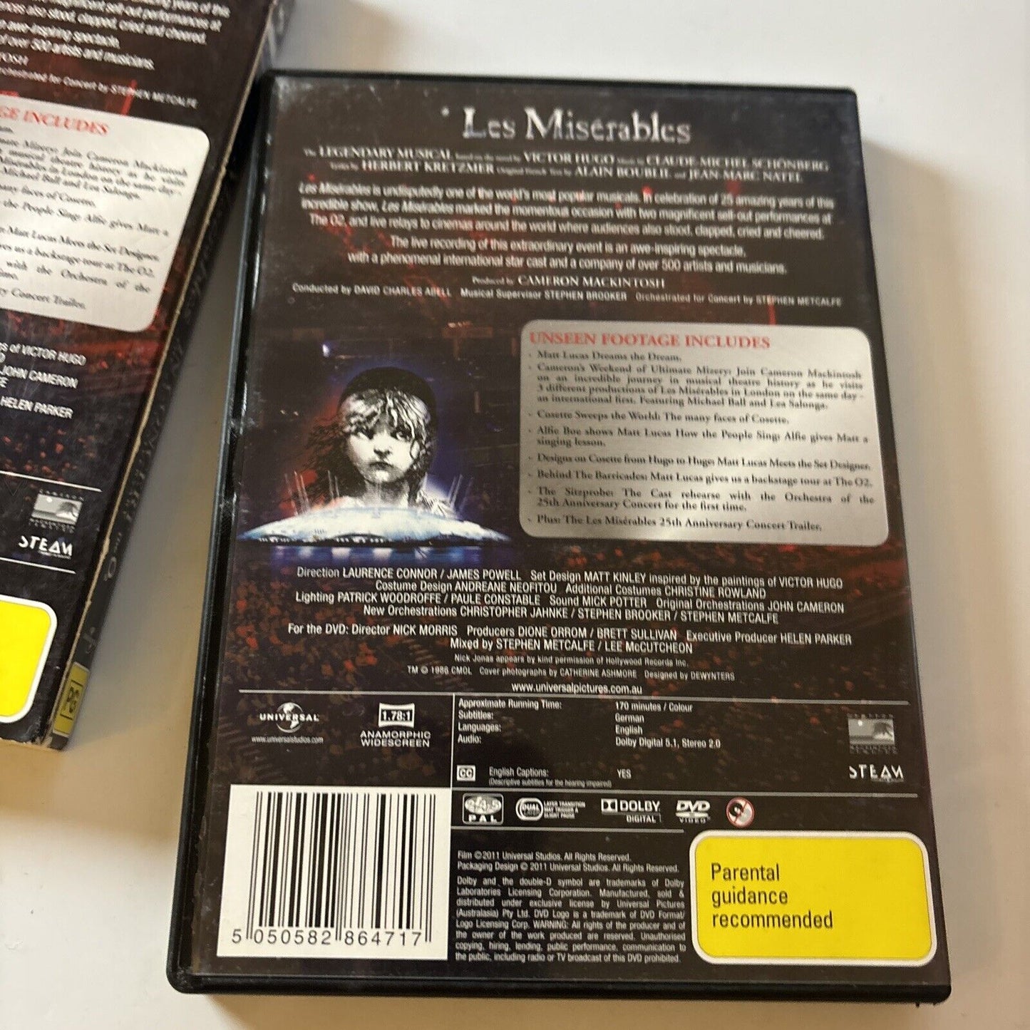 Les Miserables (25th Anniversary Special Edition, DVD, 2011, 2-Disc) Region 4 &2