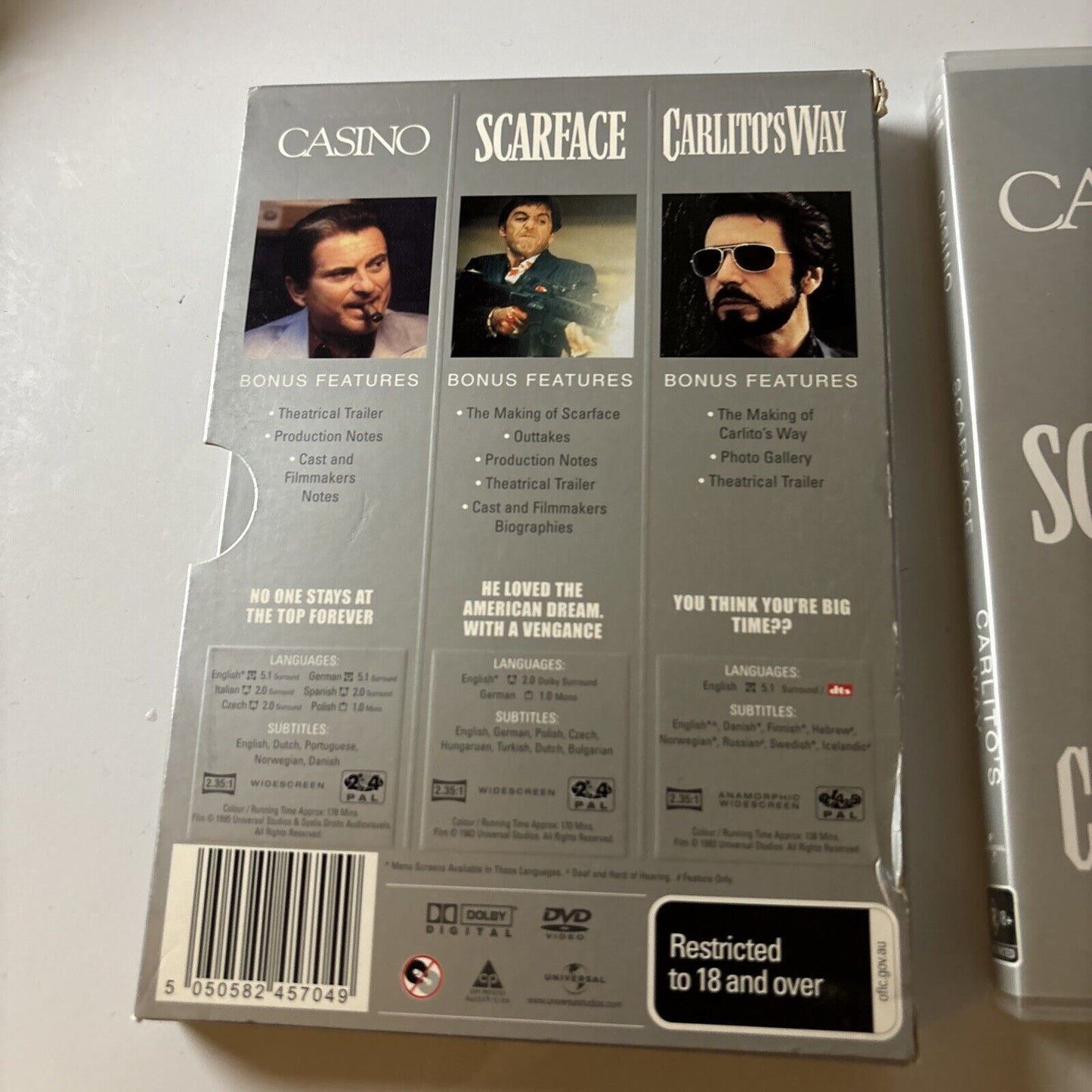 Casino / Scarface / Carlito's Way (DVD, 2006) Al Pacino Region 4 &2