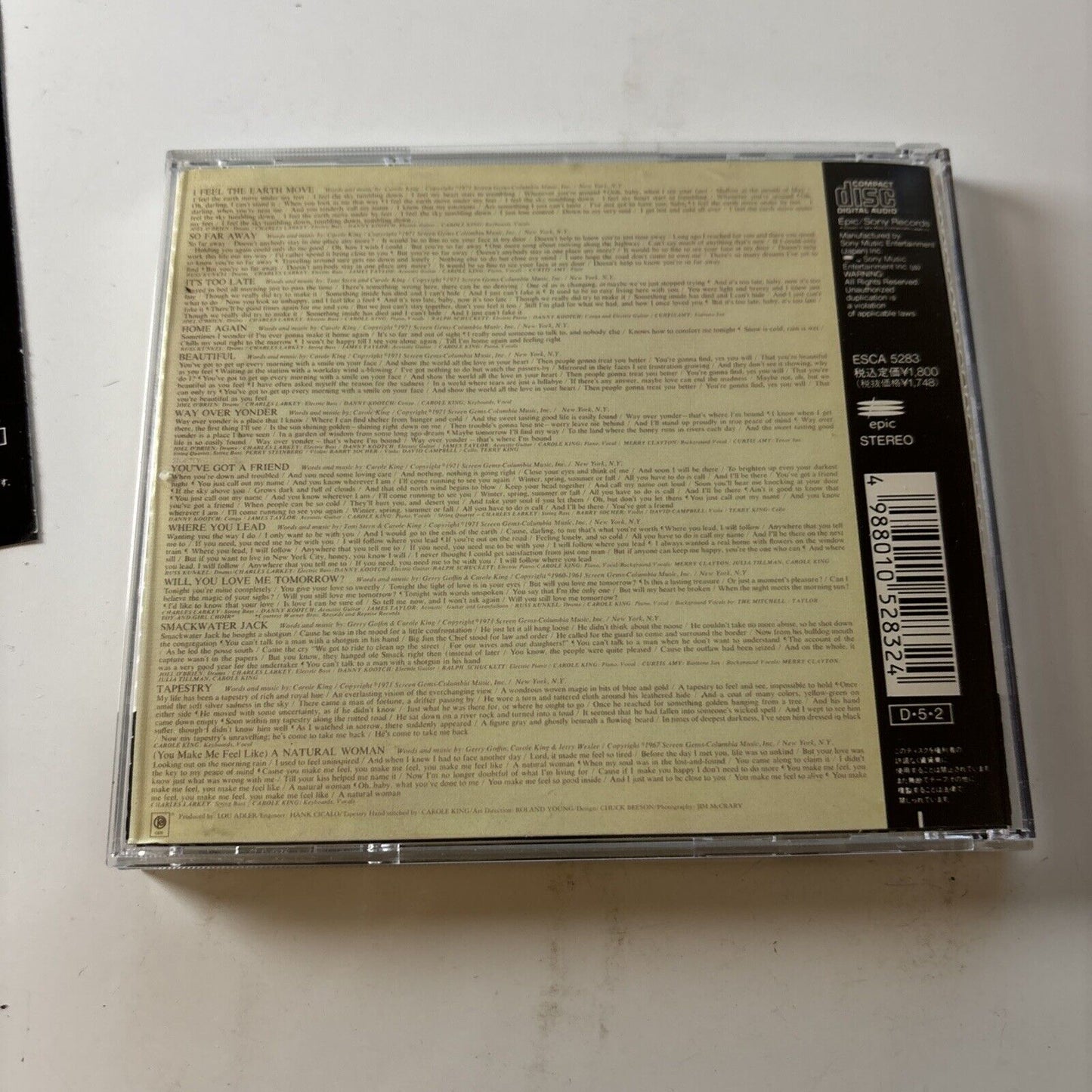 Carole King - Tapestry (CD, 1991) Japan Esca-5283  Obi