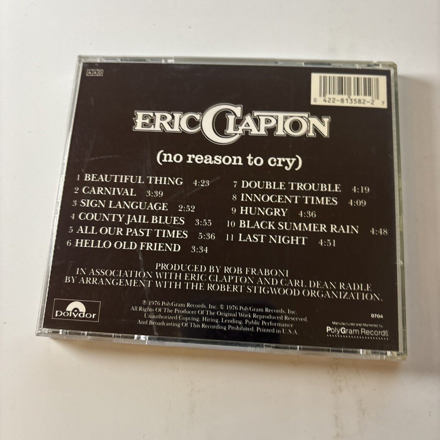 Eric Clapton - No Reason to Cry (CD, 1993) 813582-2