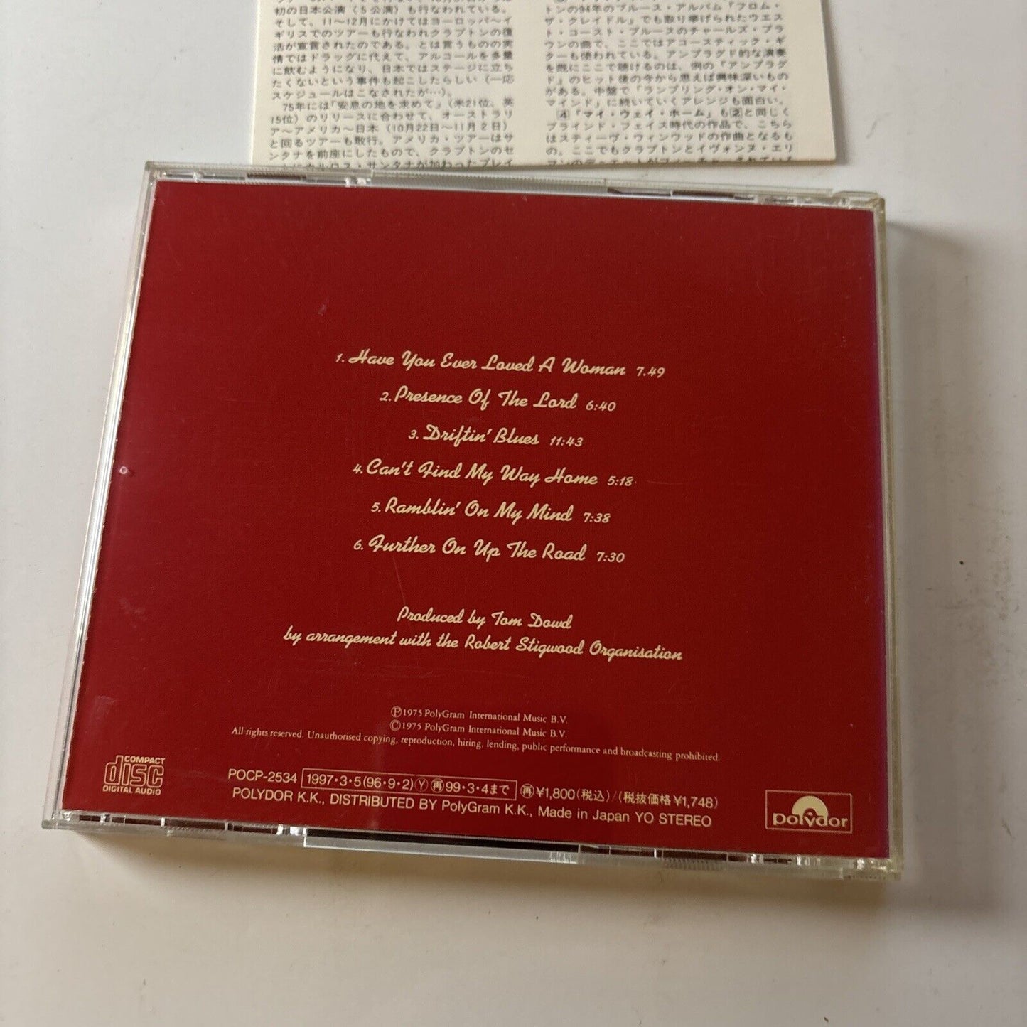 The Eric Clapton Remasters - E.C. Was Here (CD, 1997) Japan Pocp-2534