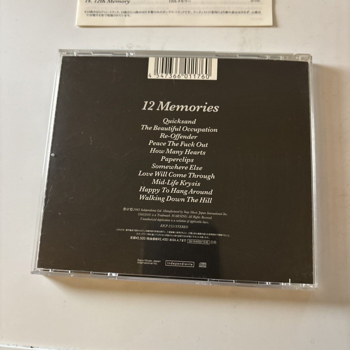 Travis  - 12 Memories (CD, 2003) Japan Eicp-255