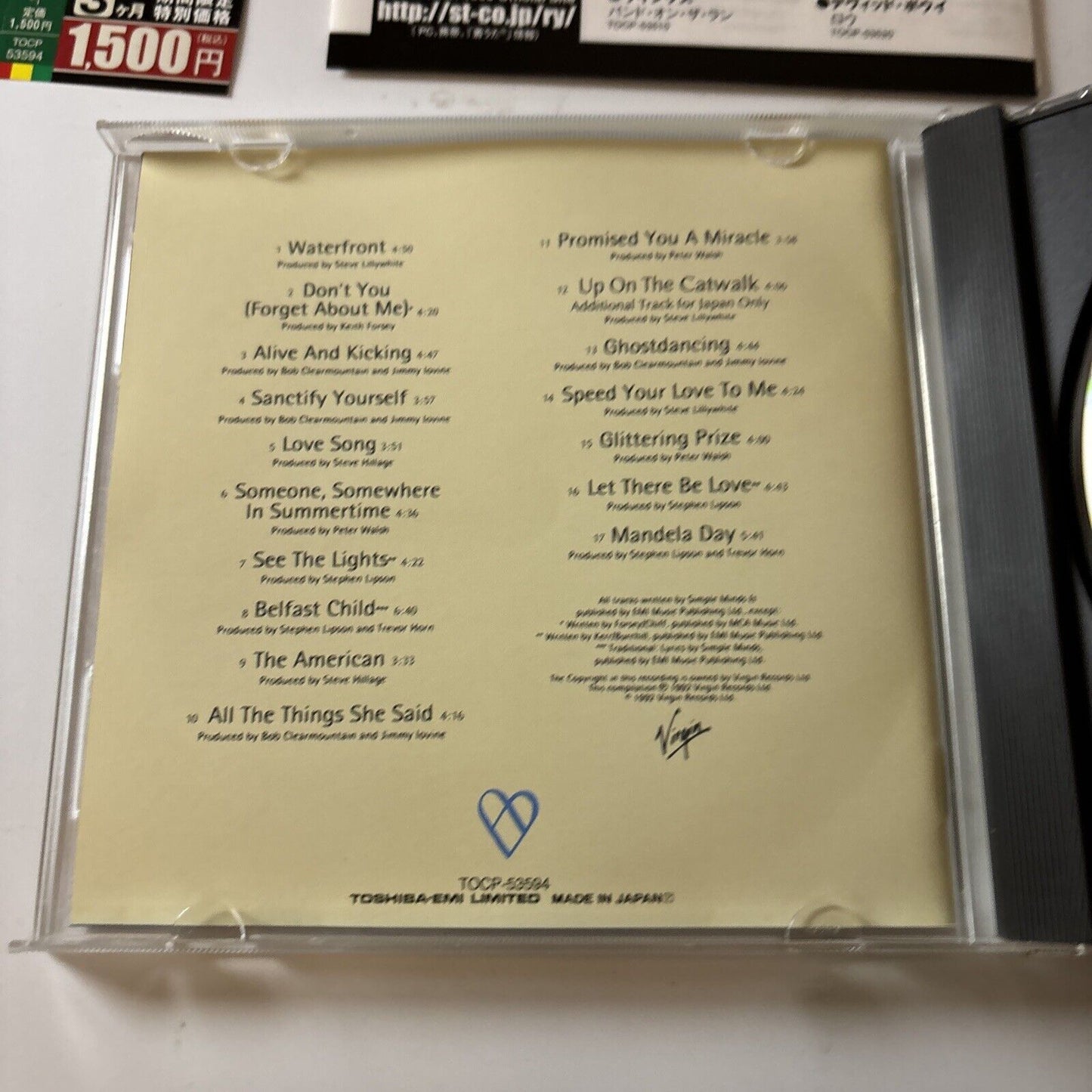 Simple Minds - Glittering Prize 81/92 (CD, 2005) Japan Obi Tocp-53594