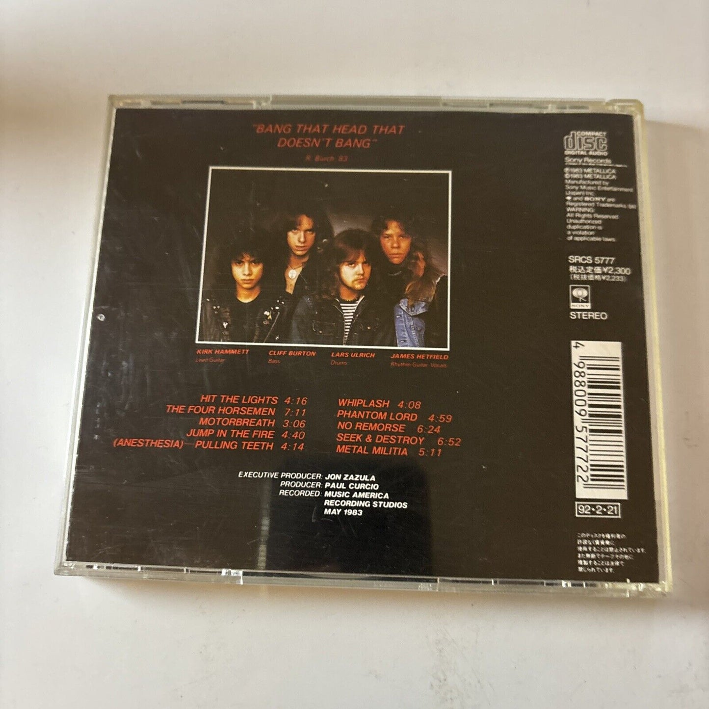 Metallica - Kill 'Em All (CD, 1992) Japan Srcs-5777