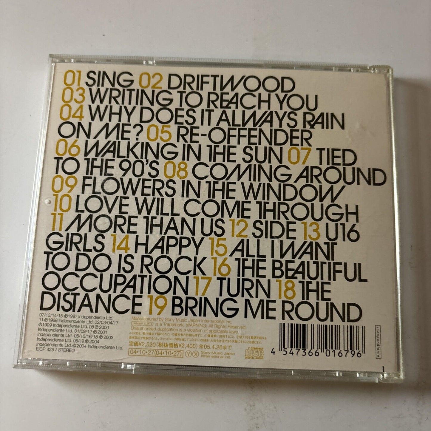 Travis - Singles [Bonus Japan Track] (CD, 2004) Japan Eicp-428