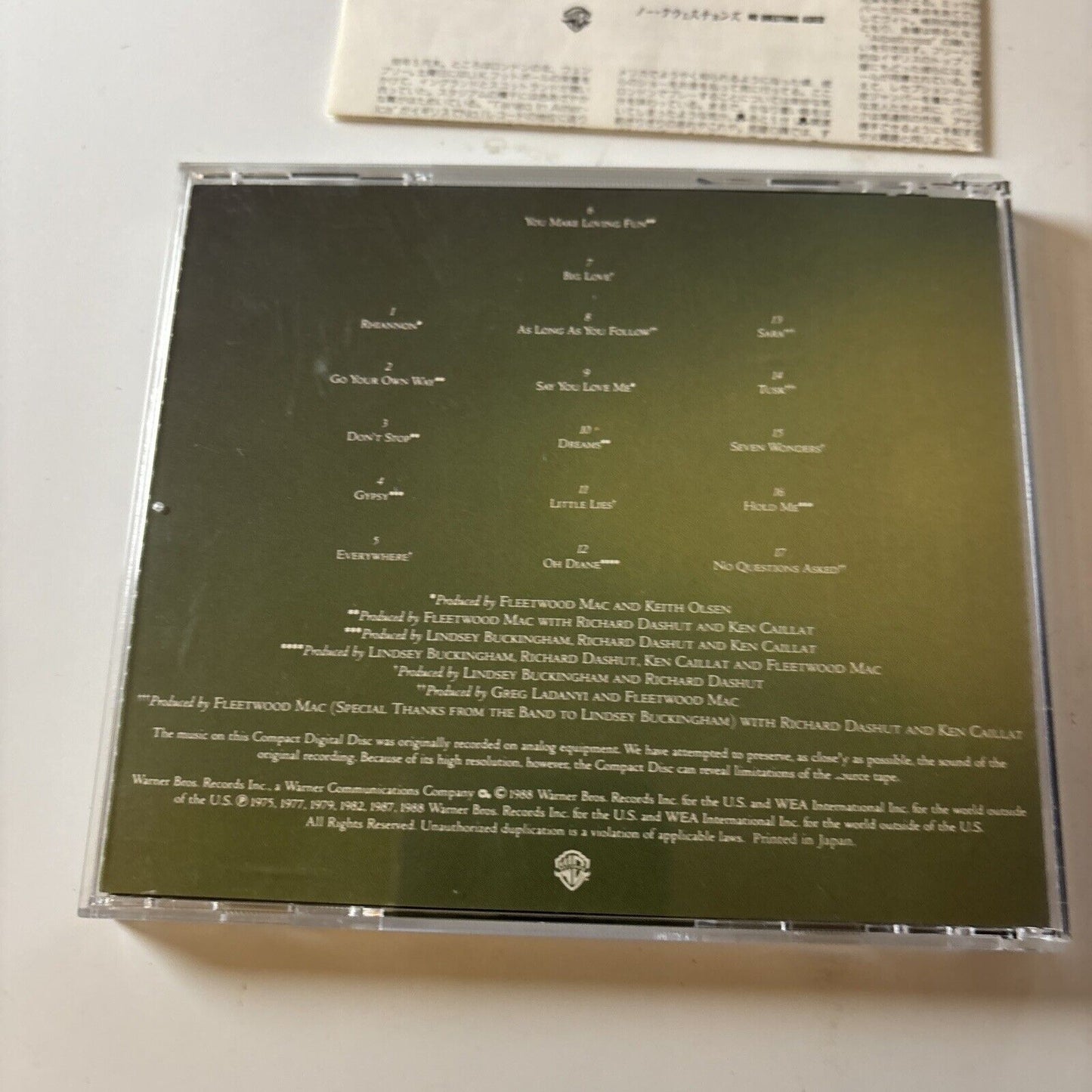 Fleetwood Mac - Greatest Hits (CD, 1988)  25p2-2390 Japan