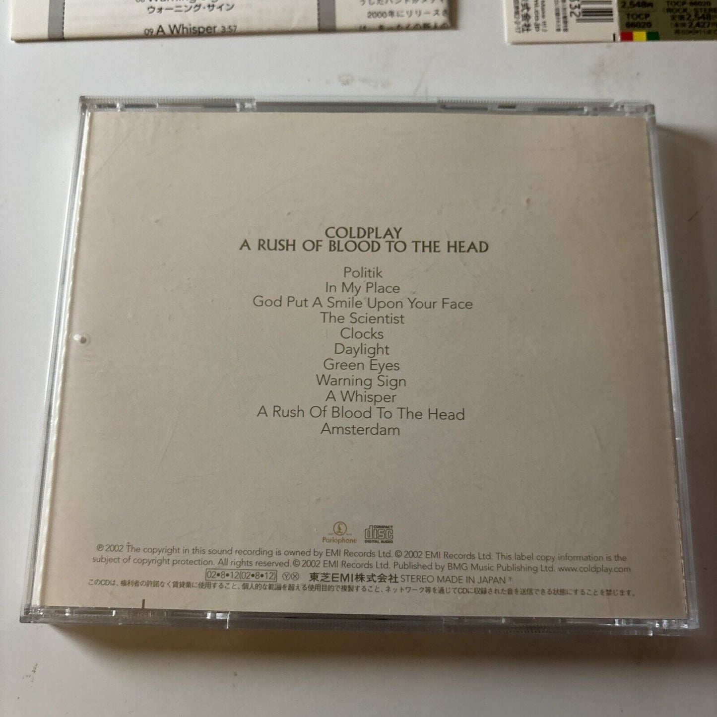 Coldplay - A Rush Of Blood To The Head (CD, 2002) Japan Obi Tocp-66020