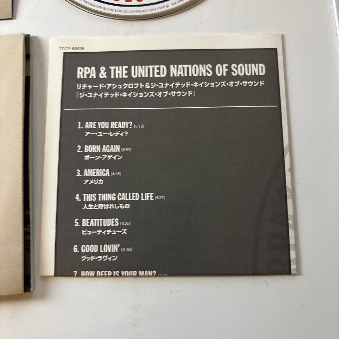 RPA & The United Nations Of Sound (CD, 2010) Japan Tocp-66939
