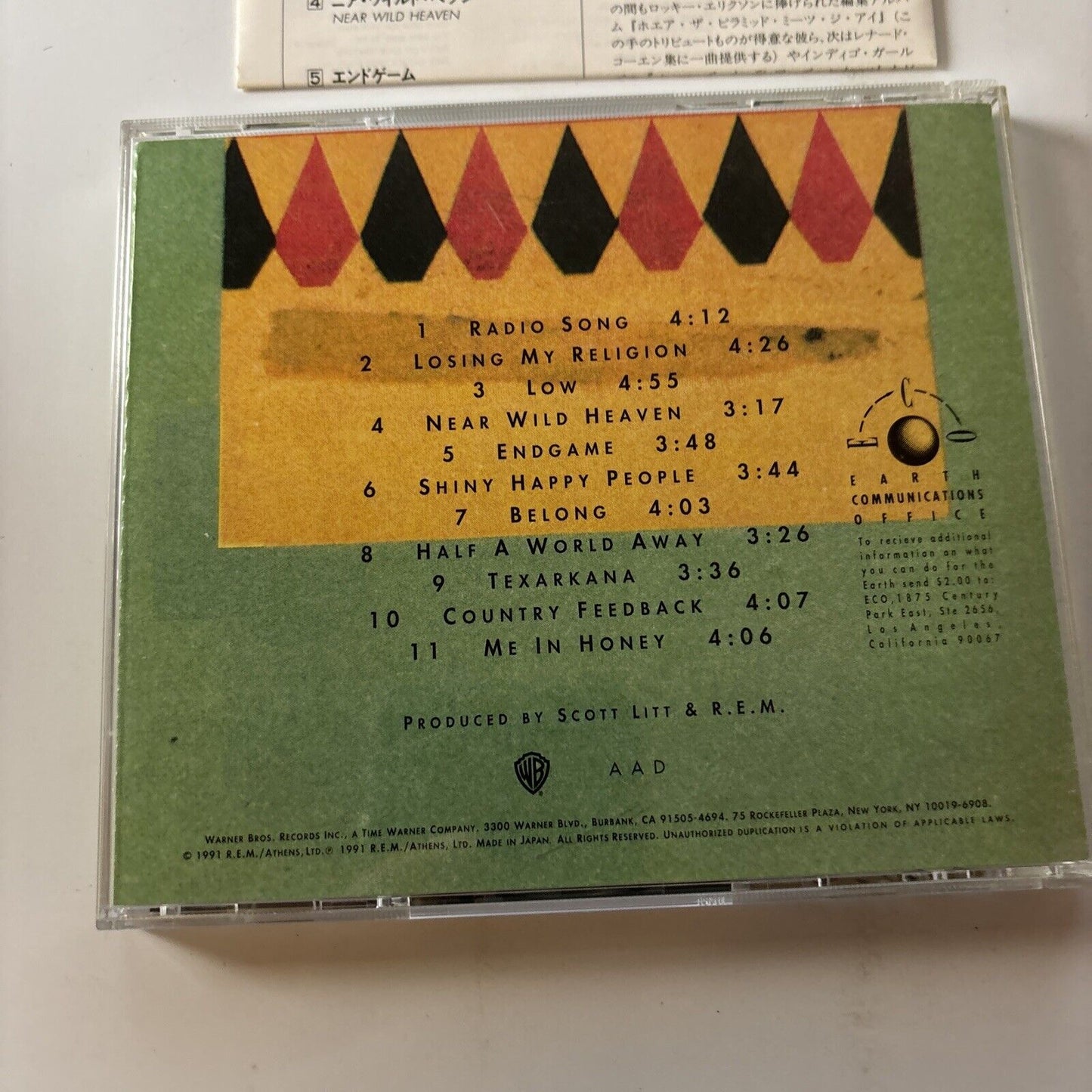 R.E.M - Out Of Time (CD, 1991) Japan Wpcp-4195