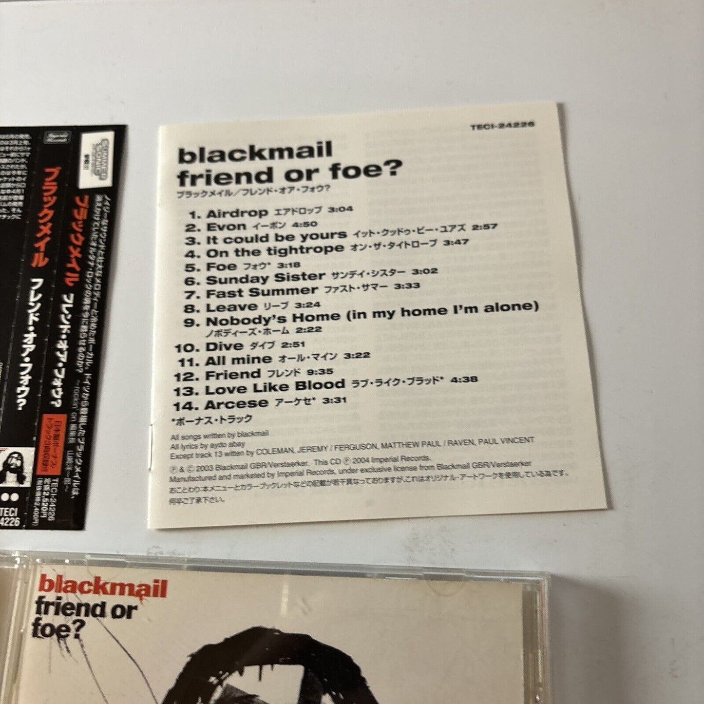 Blackmail - Friend or Foe? (CD, 2004) Japan Obi Teci-24226