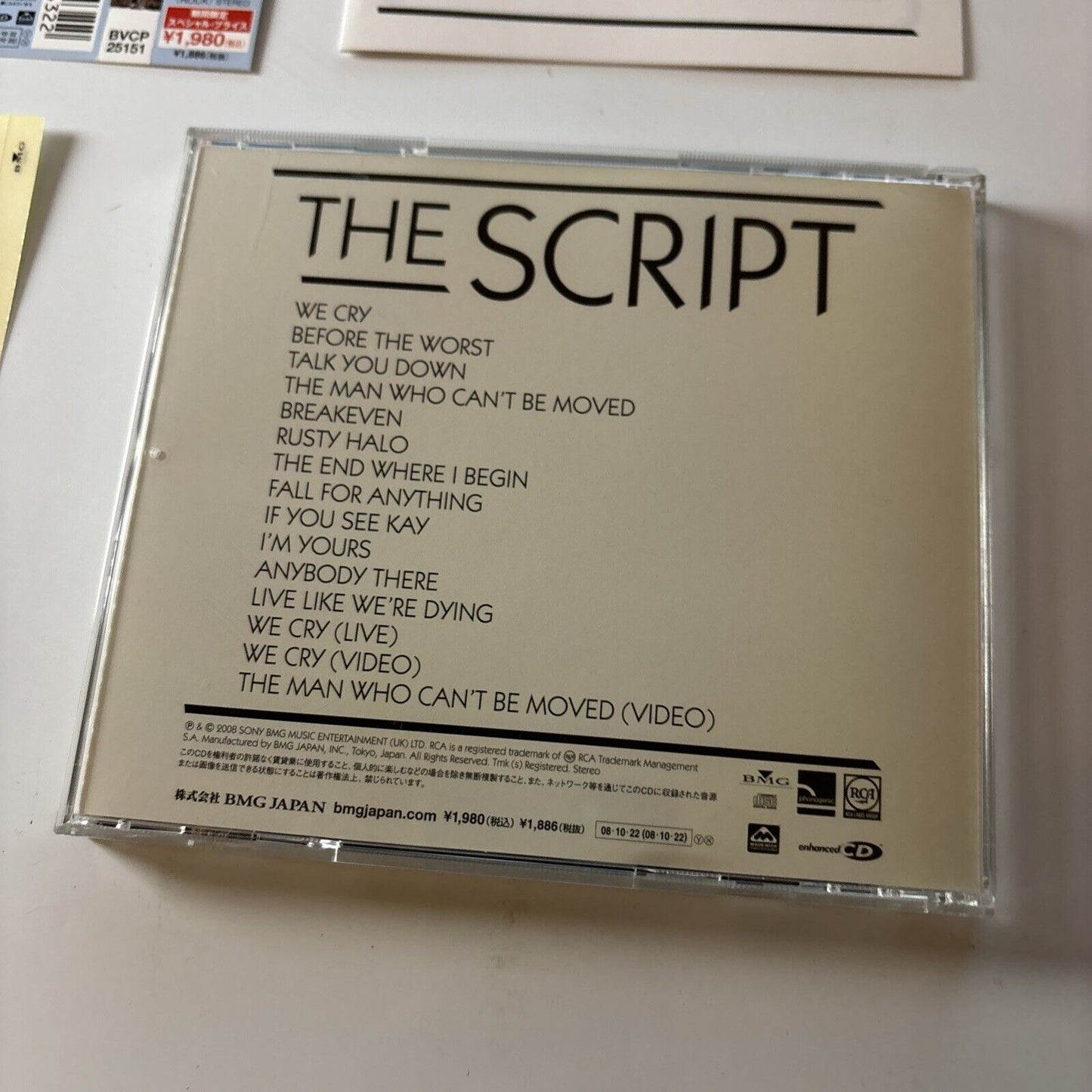 The Script By The Script [Japan Bonus Track] (CD, 2008) Japan Obi Bvcp-25151
