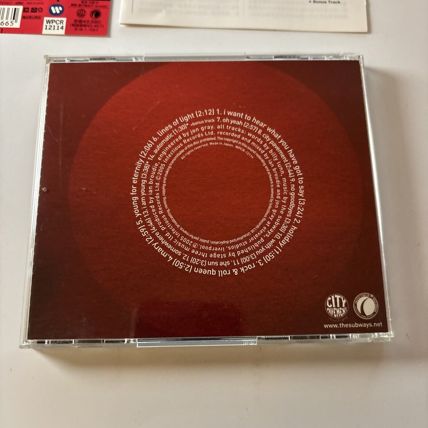 The Subways - Young for Eternity (CD, 2006) Japan Obi Wpcr-12114