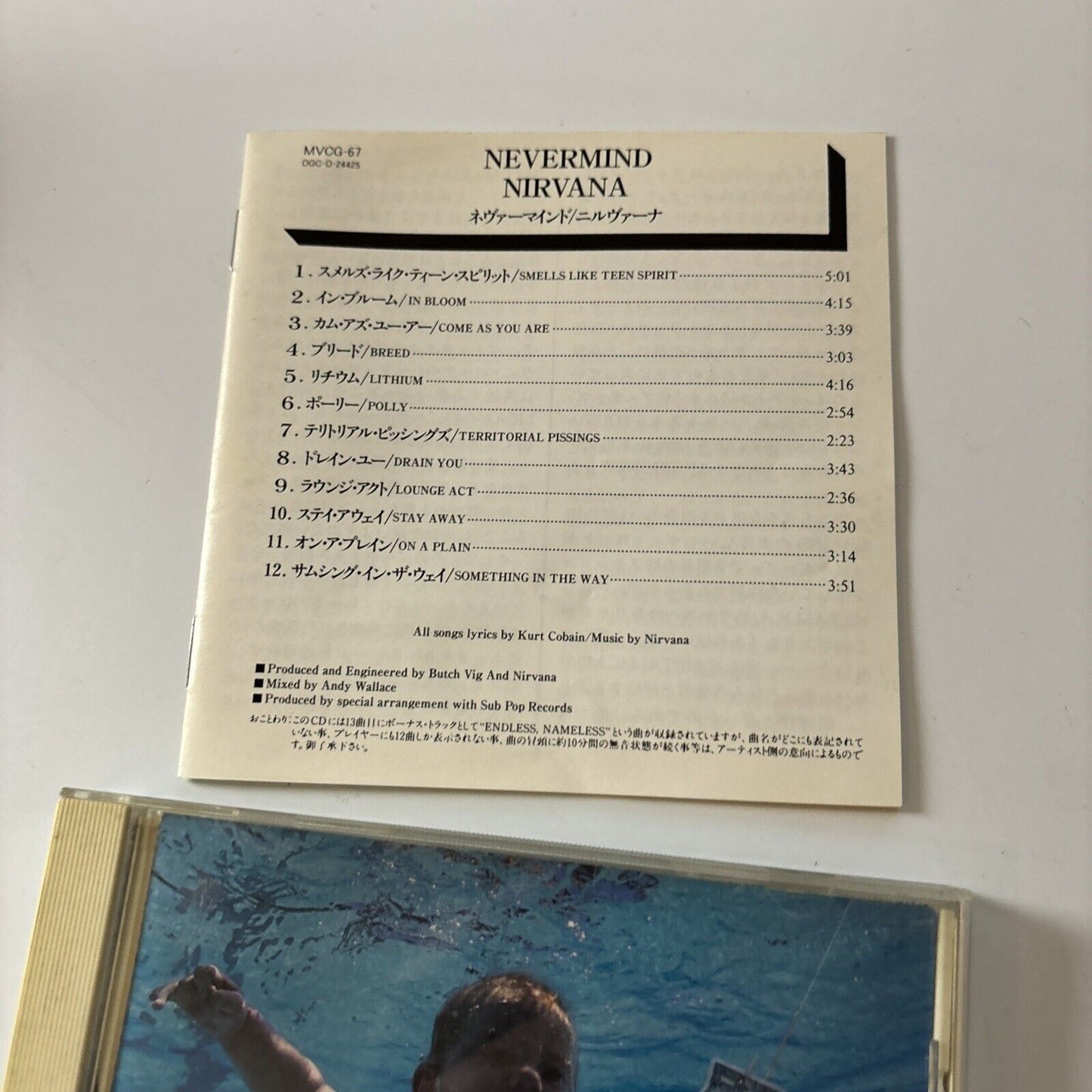 Nirvana - Nevermind (CD, 1991) Japan Mvcg-67
