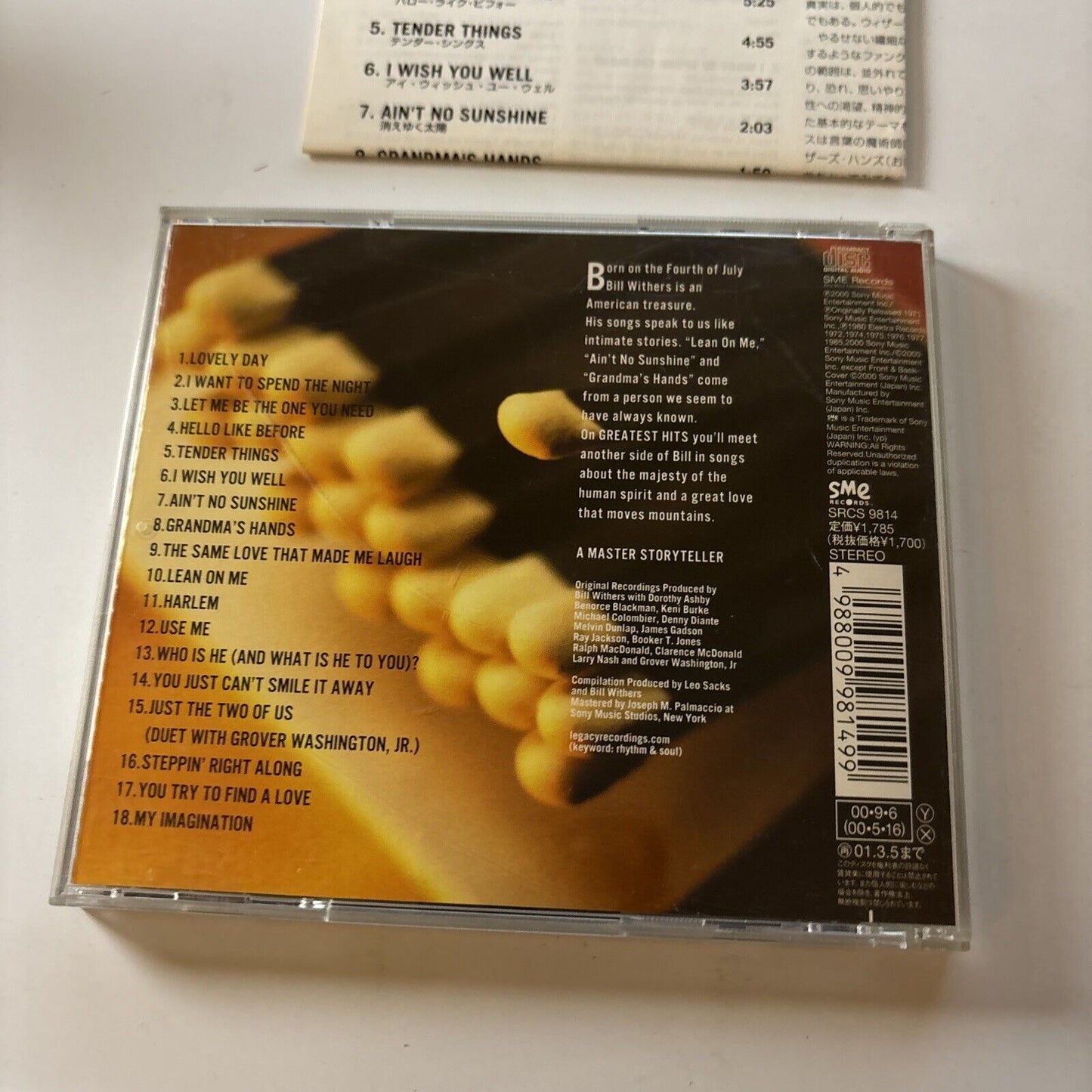 Bill Withers - The Best Of Bill Withers - Lean On Me (CD, 2000) Japan Srcs-9814