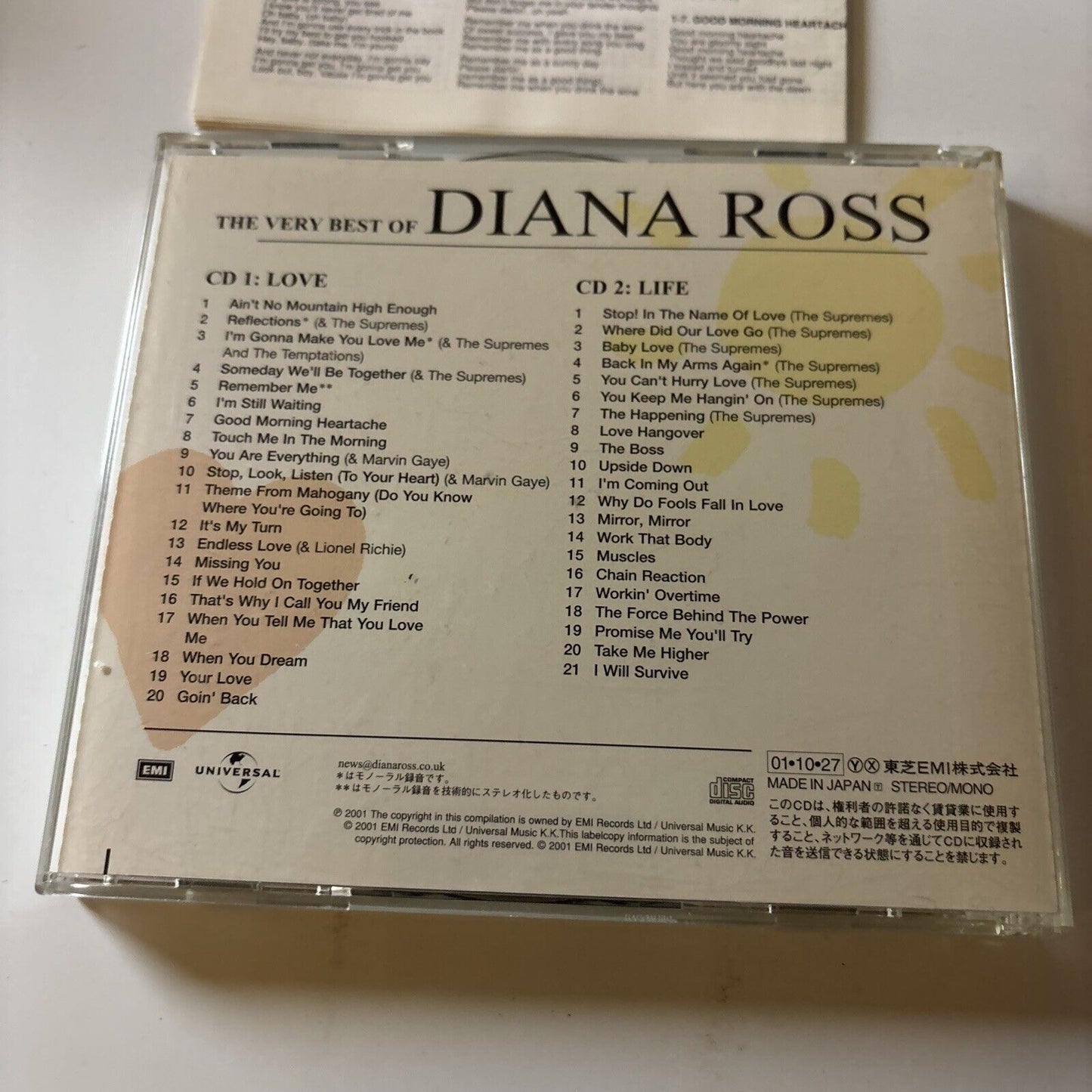 The Very Best Of Diana Ross - Love & Life (CD, 2001) Japan Tocp-65892-93