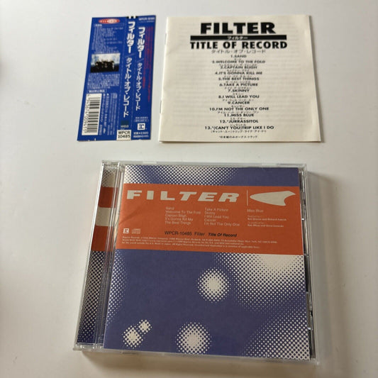 Filter - Title Of Record (CD, 1999) Japan Obi Wpcr-10485