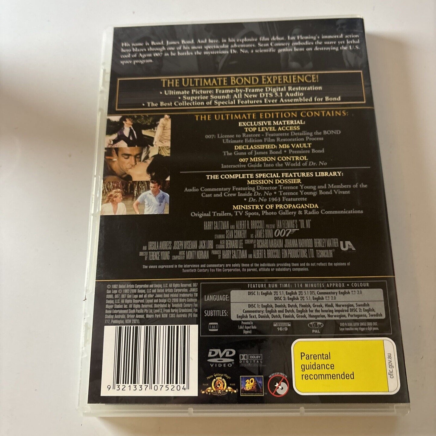 James Bond: Dr No - Ultimate Edition (DVD, 1963) Sean Connery NEW Region 4