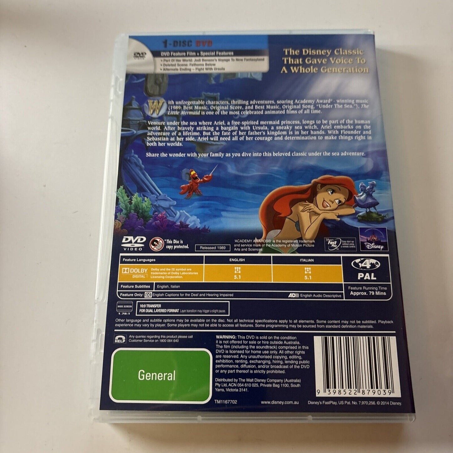 The Little Mermaid | Disney Classics (DVD, 1989) NEW Region 4