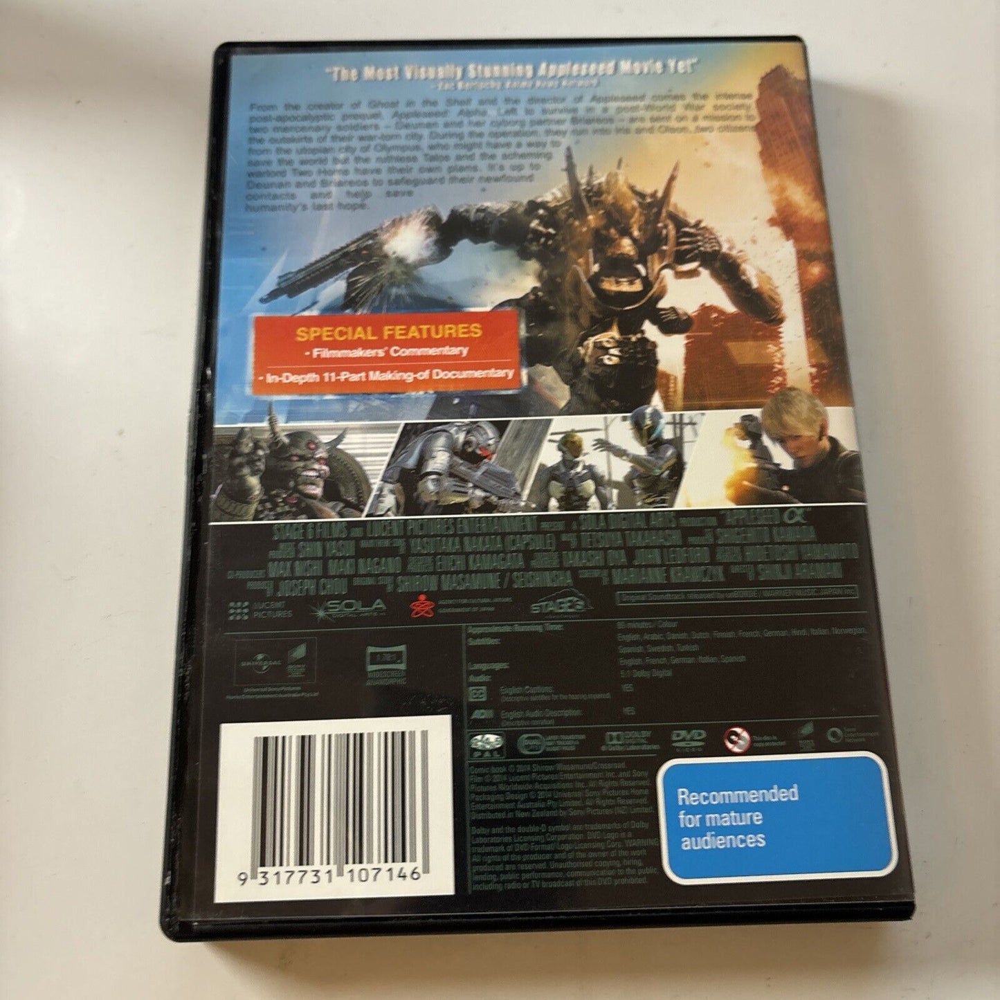 Appleseed Alpha (DVD, 2014) NEW Region 4 & 2