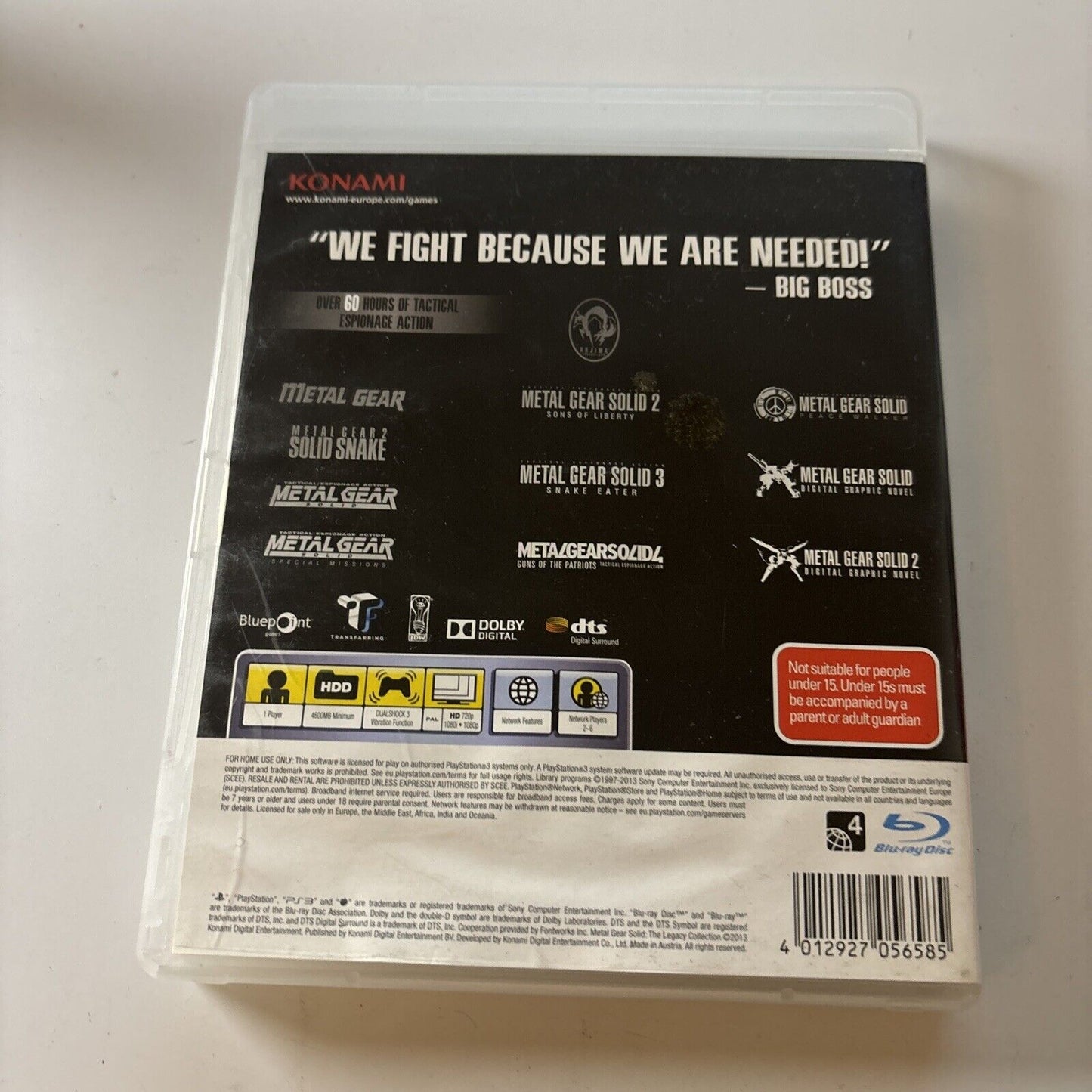 Metal Gear Solid The Legacy Collection 1987 - 2012 Sony PS3 (Sony PlayStation 3)