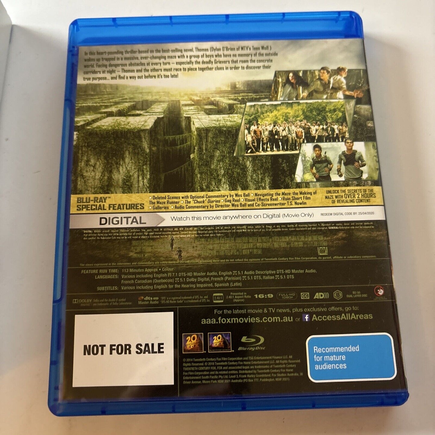 Maze Runner Trilogy (Blu-ray, 2018, 3-Disc) Dylan O'Brien Region B