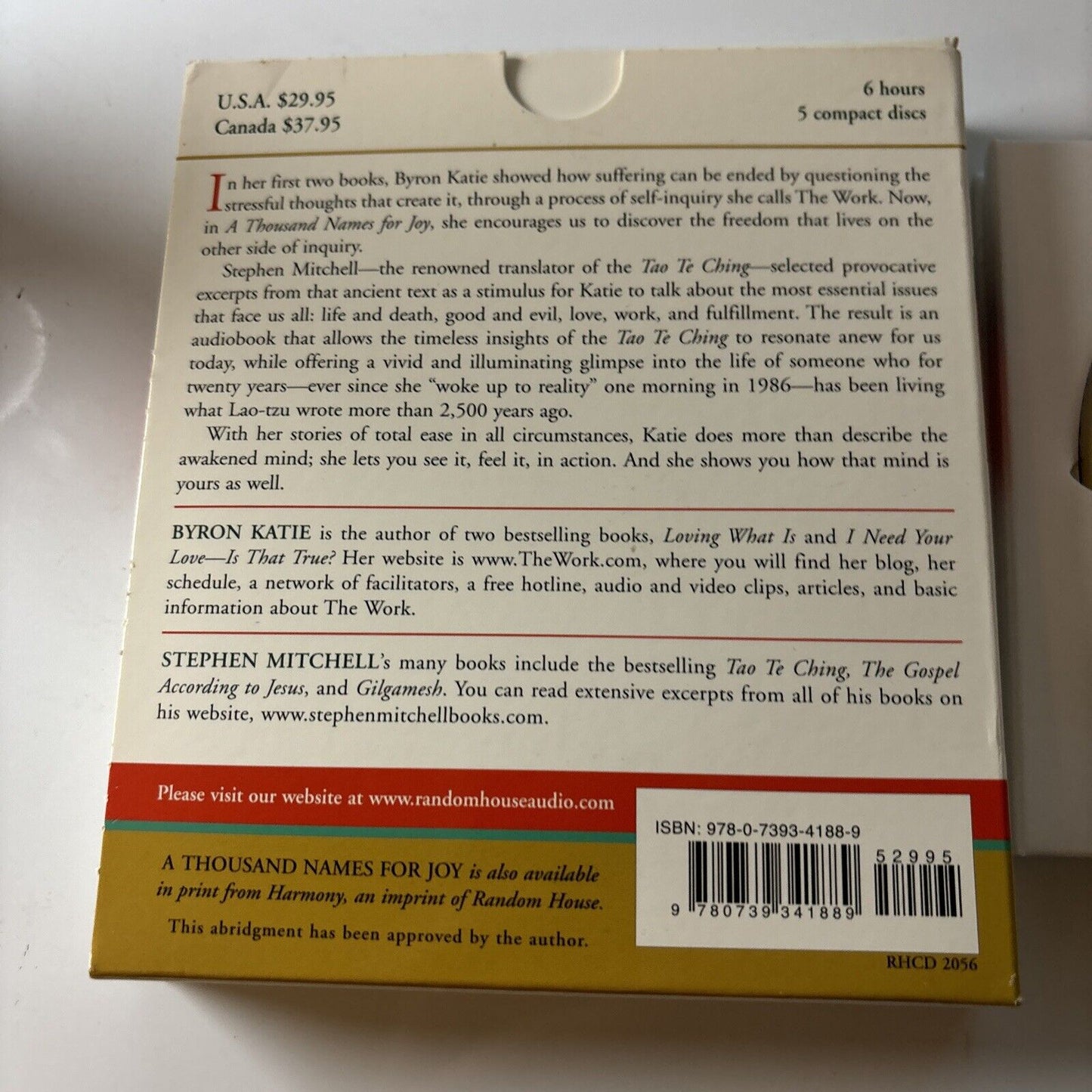 A Thousand Names For Joy By Byron Katie & Stephen Mitchell (Audio CD, 5-Disc)