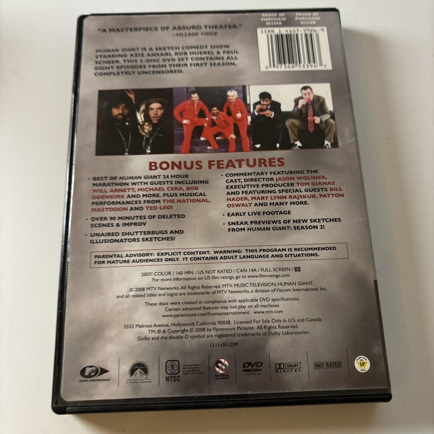 Human Giant - Season 1 (DVD, 2008, 2-Disc) PAUL SCHEER, AZIZ ANSARI Region 1