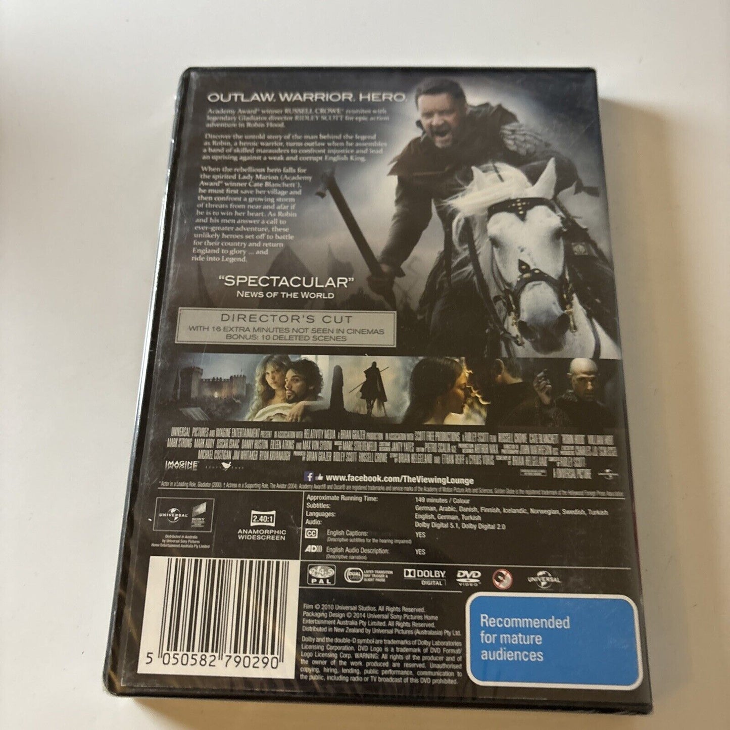 Robin Hood - Extended Edition Director's Cut (DVD, 2010) Region 4 *New Sealed*