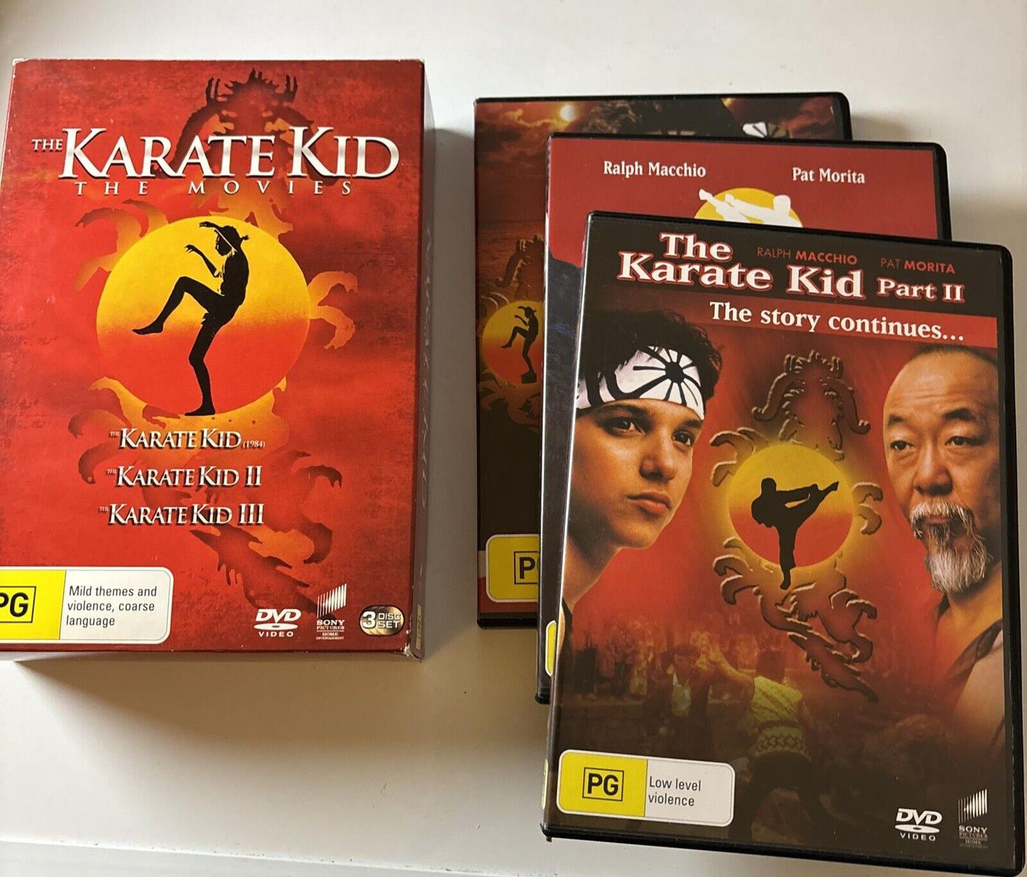 Karate Kid / Karate Kid II / Karate Kid III (DVD, 3-Disc) Ralph Macchio Region 4