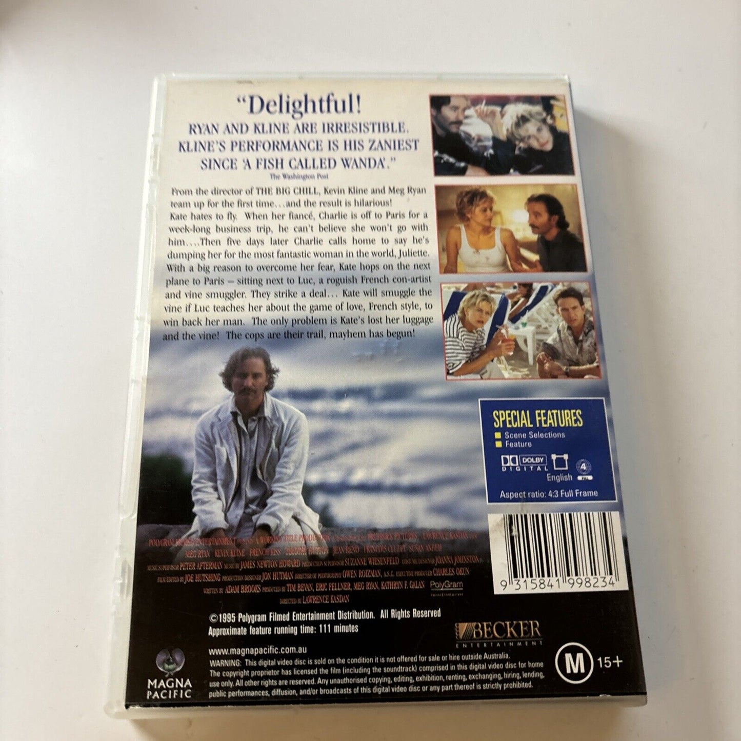 French Kiss (DVD, 1995) Meg Ryan, Kevin Kline Region 4