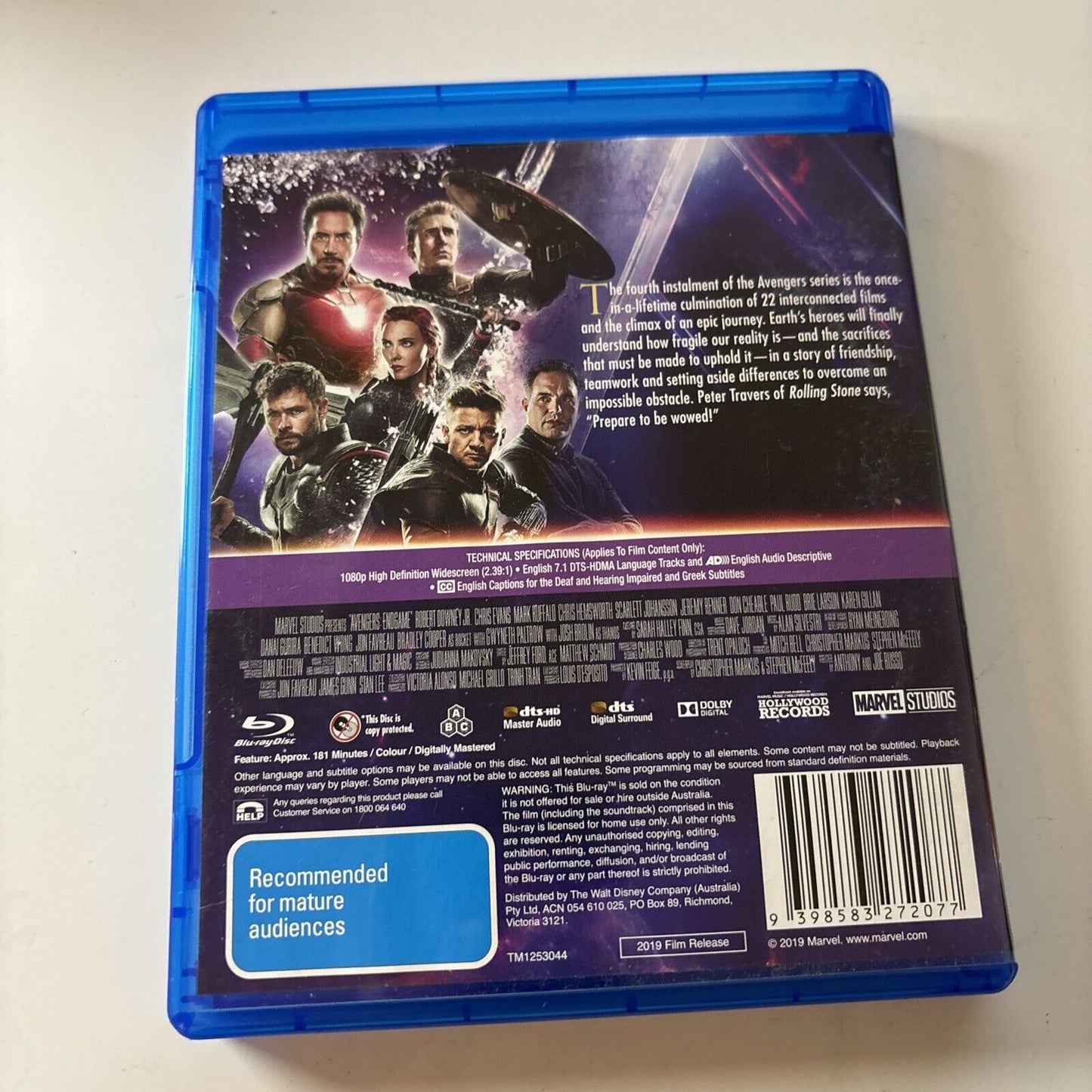 Avengers - Endgame (Blu-ray, 2019) All Regions