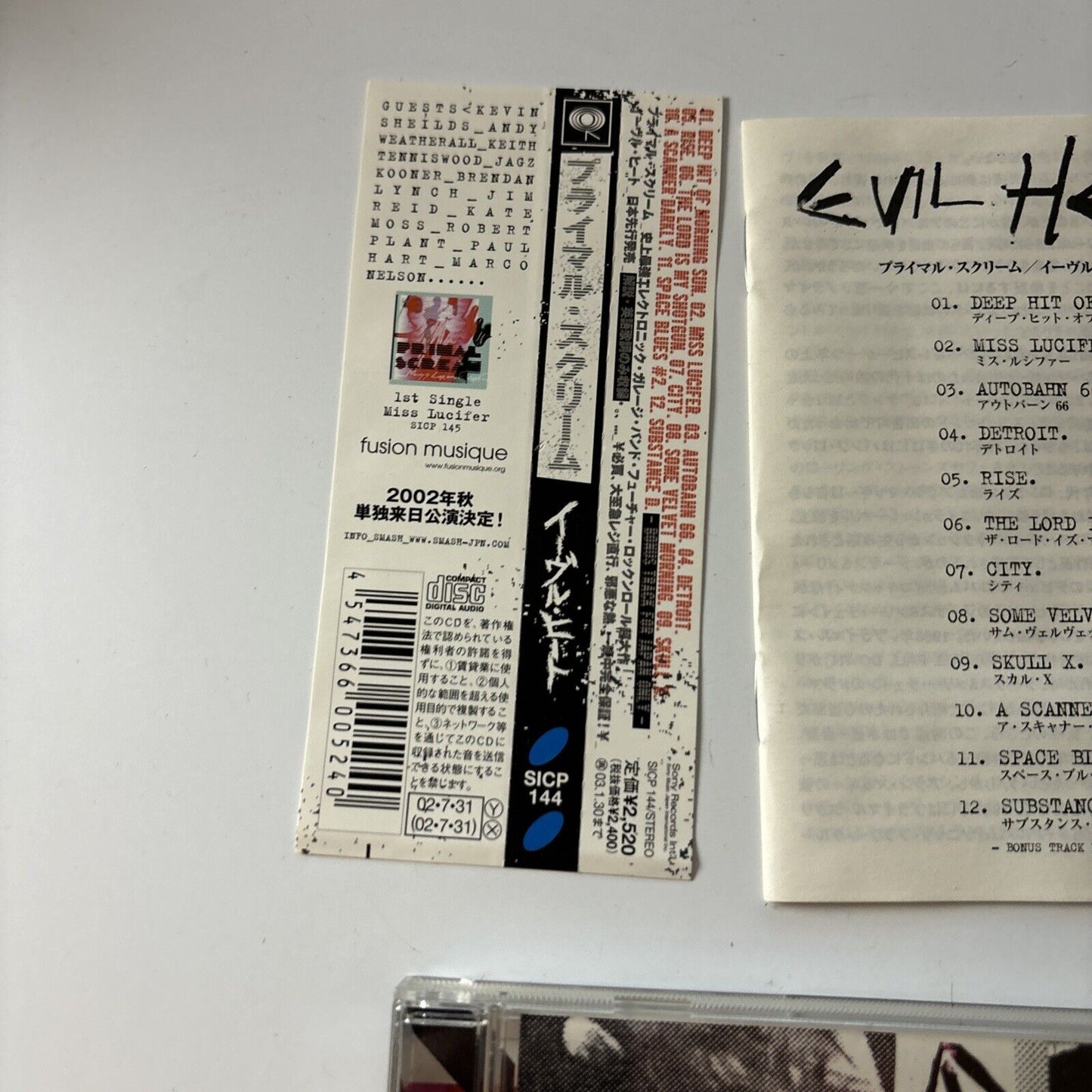 Primal Scream - Evil Heat (CD, 2002) Japan Obi Sicp-144