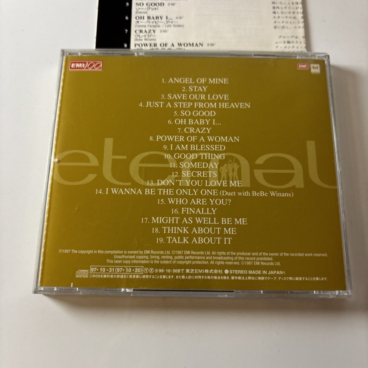 Eternal - Greatest Hits [Bonus Japan Track] (CD, 1997) Japan Tocp-50136