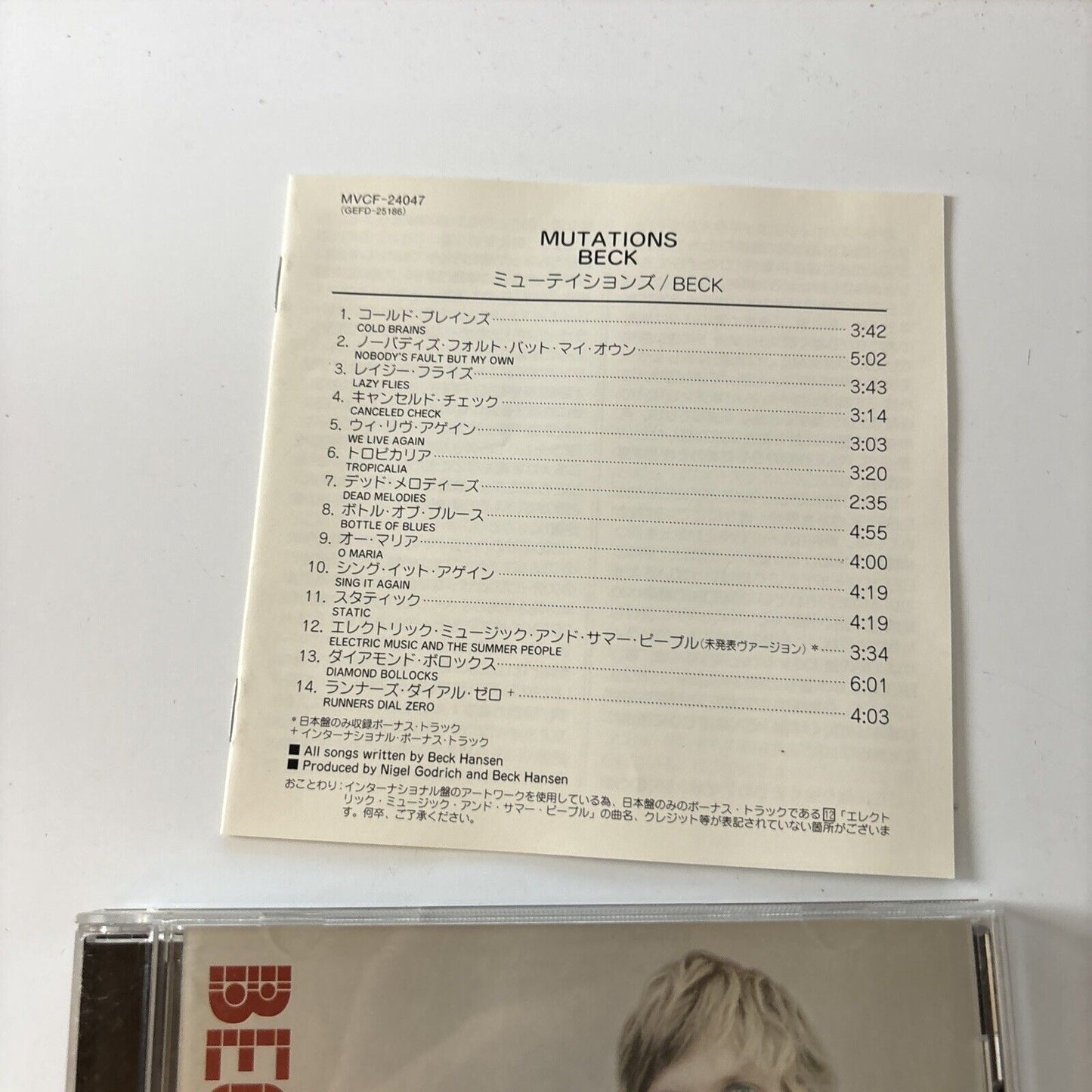 Beck - Mutations (CD, 1998) Japan Mvcf-24047