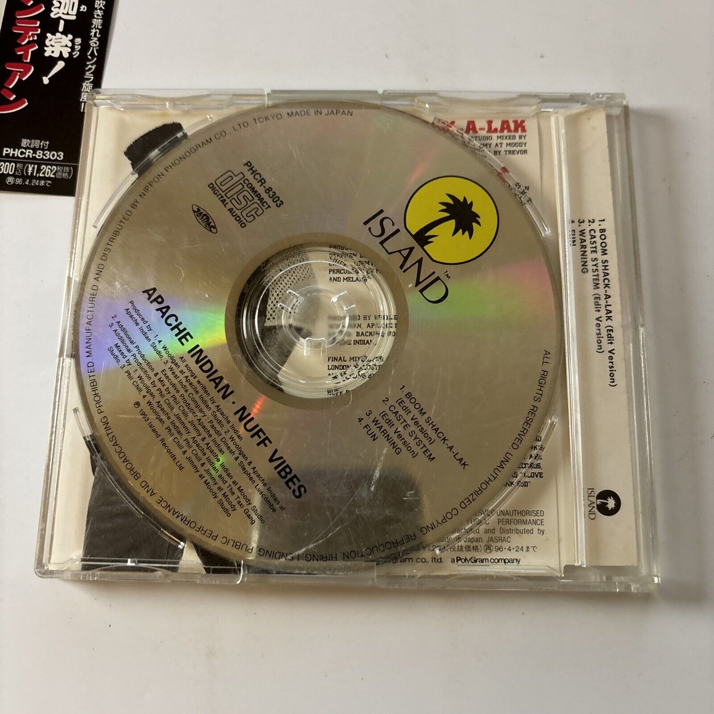 Apache Indian - Nuff Vibes EP (CD, 1993) Japan Obi Phcr-8303