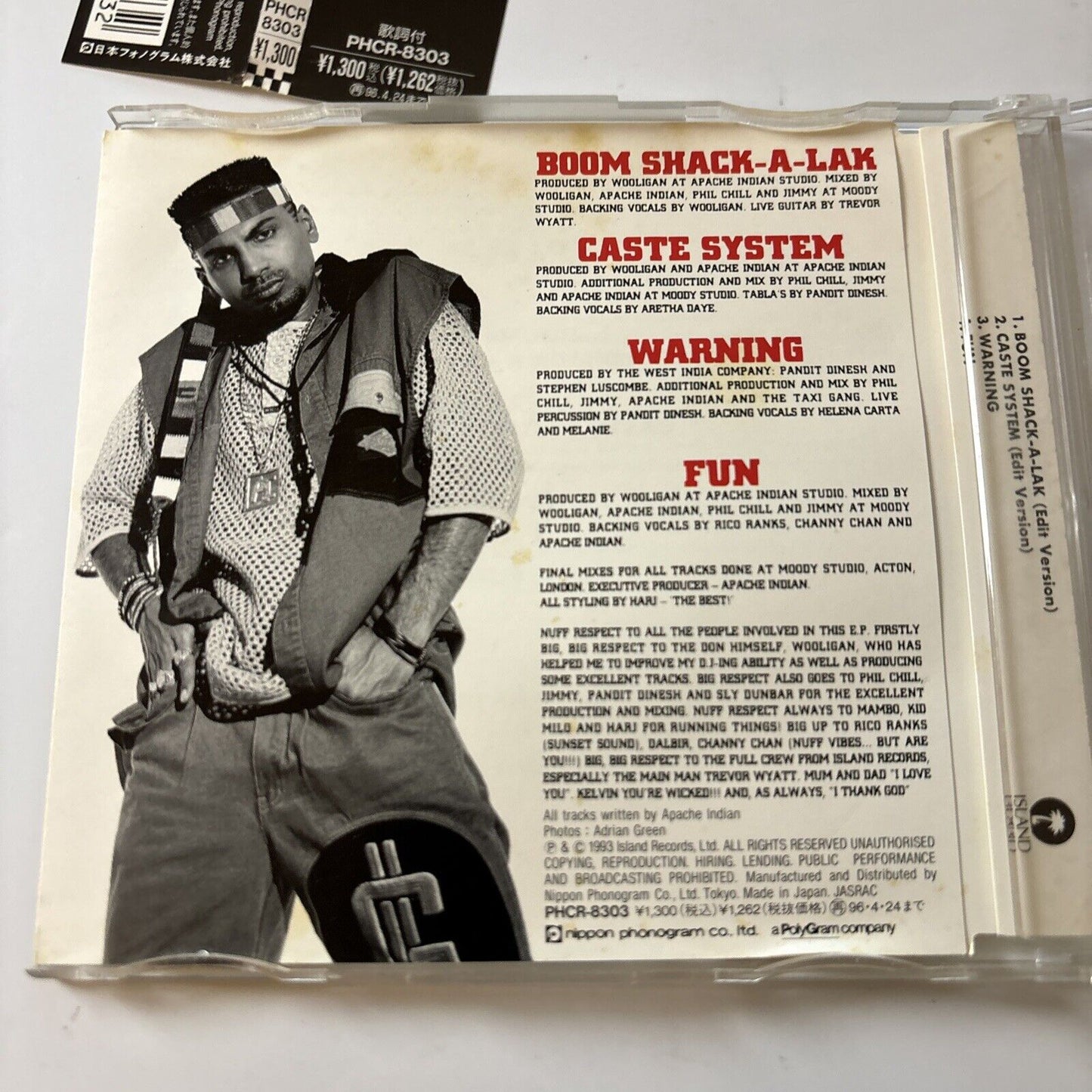 Apache Indian - Nuff Vibes EP (CD, 1993) Japan Obi Phcr-8303