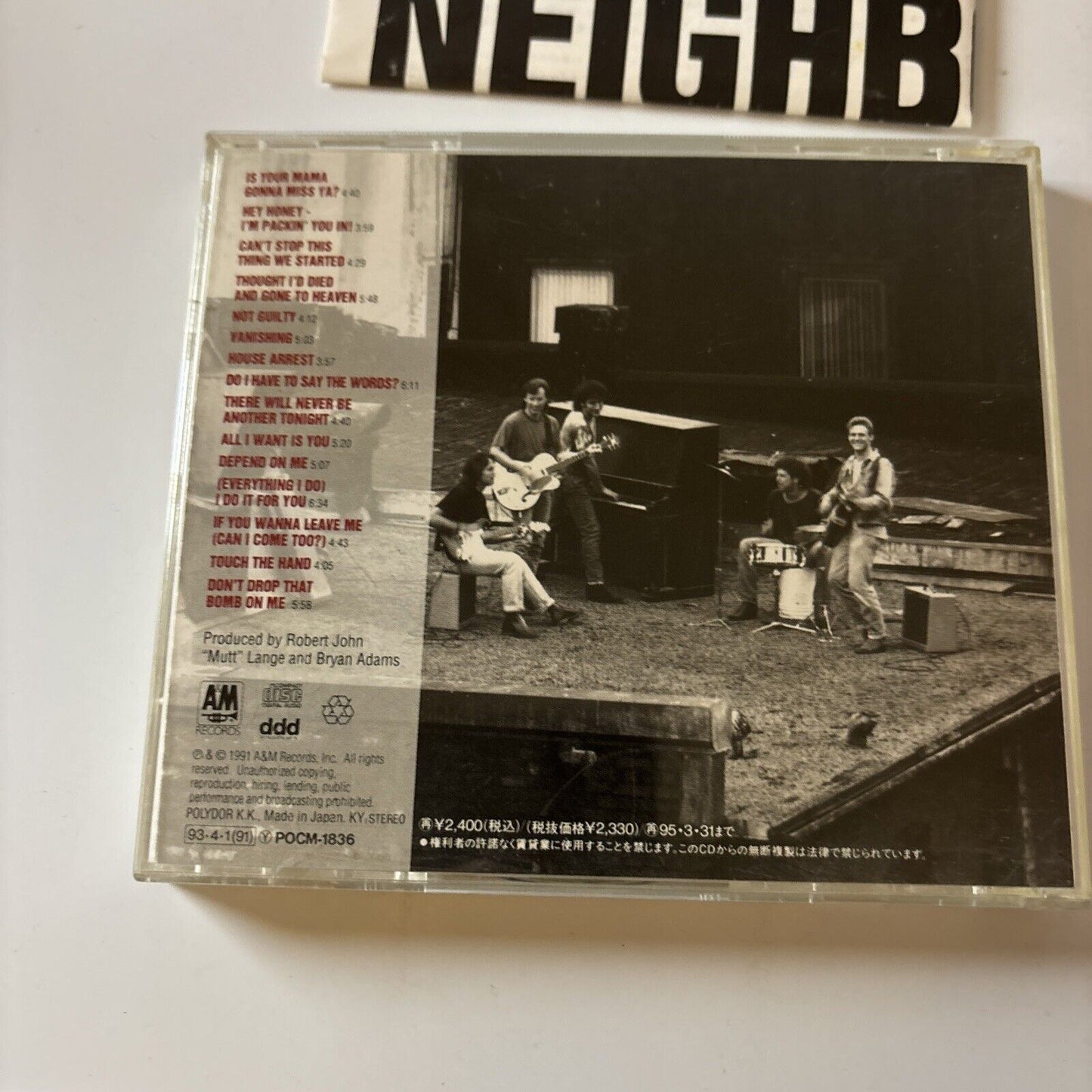 Bryan Adams - Waking Up The Neighbours (CD, 1991) Japan Pocm-1836