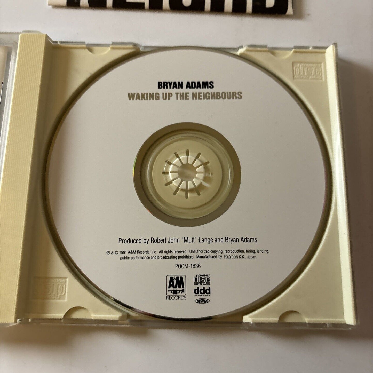 Bryan Adams - Waking Up The Neighbours (CD, 1991) Japan Pocm-1836