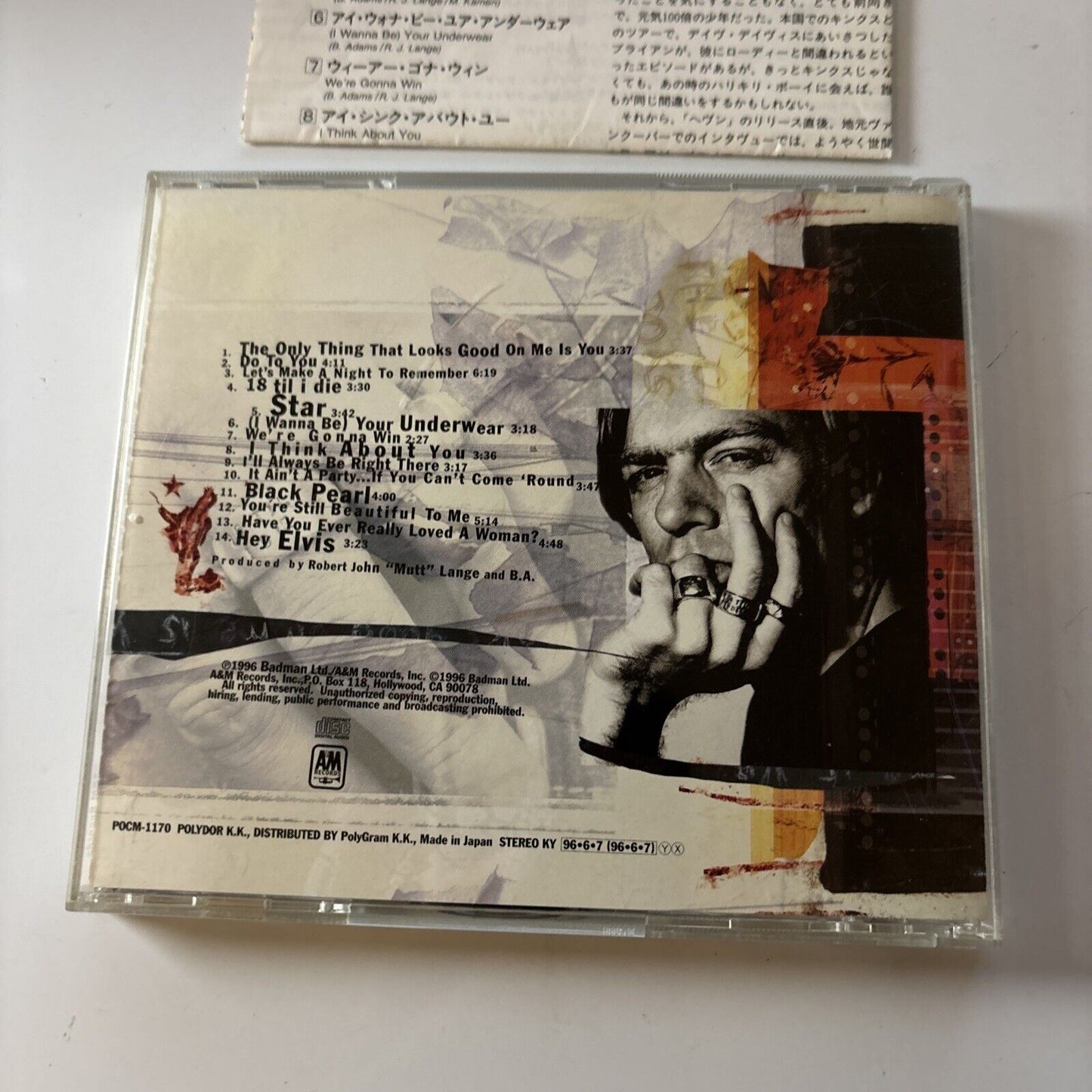 Bryan Adams - 18 Til I Die [Bonus Japan Track] (CD, 1996) Japan Pocm-1170