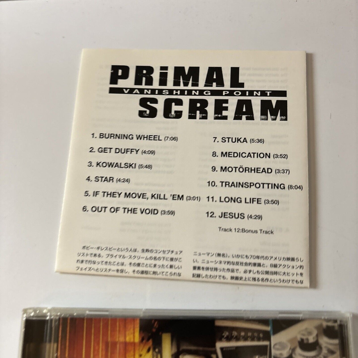 Primal Scream - Vanishing Point [Bonus Japan Track] (CD, 1997) Japan esca-6792