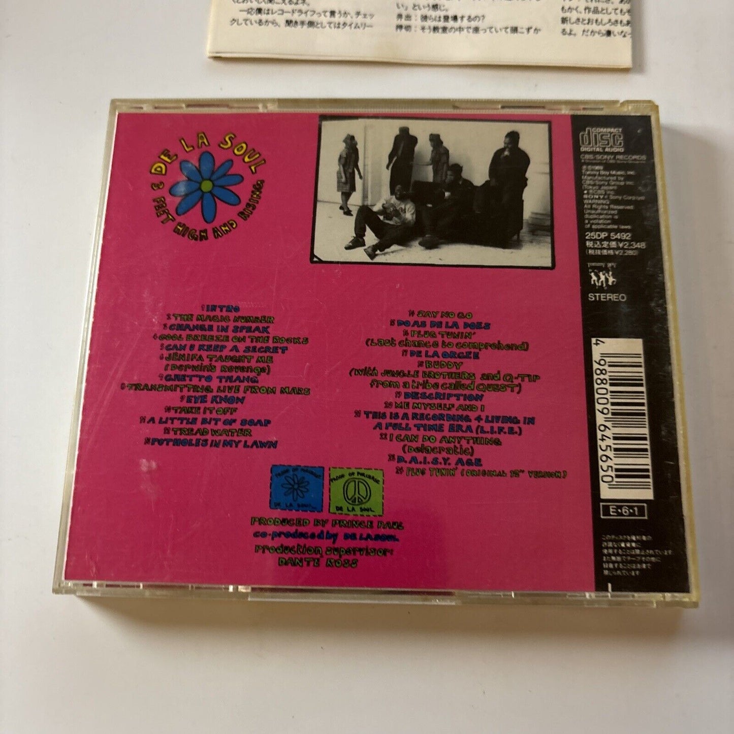 De La Soul - 3 Feet High And Rising (CD, 1989) Japan 25dp-5492 Hip Hop