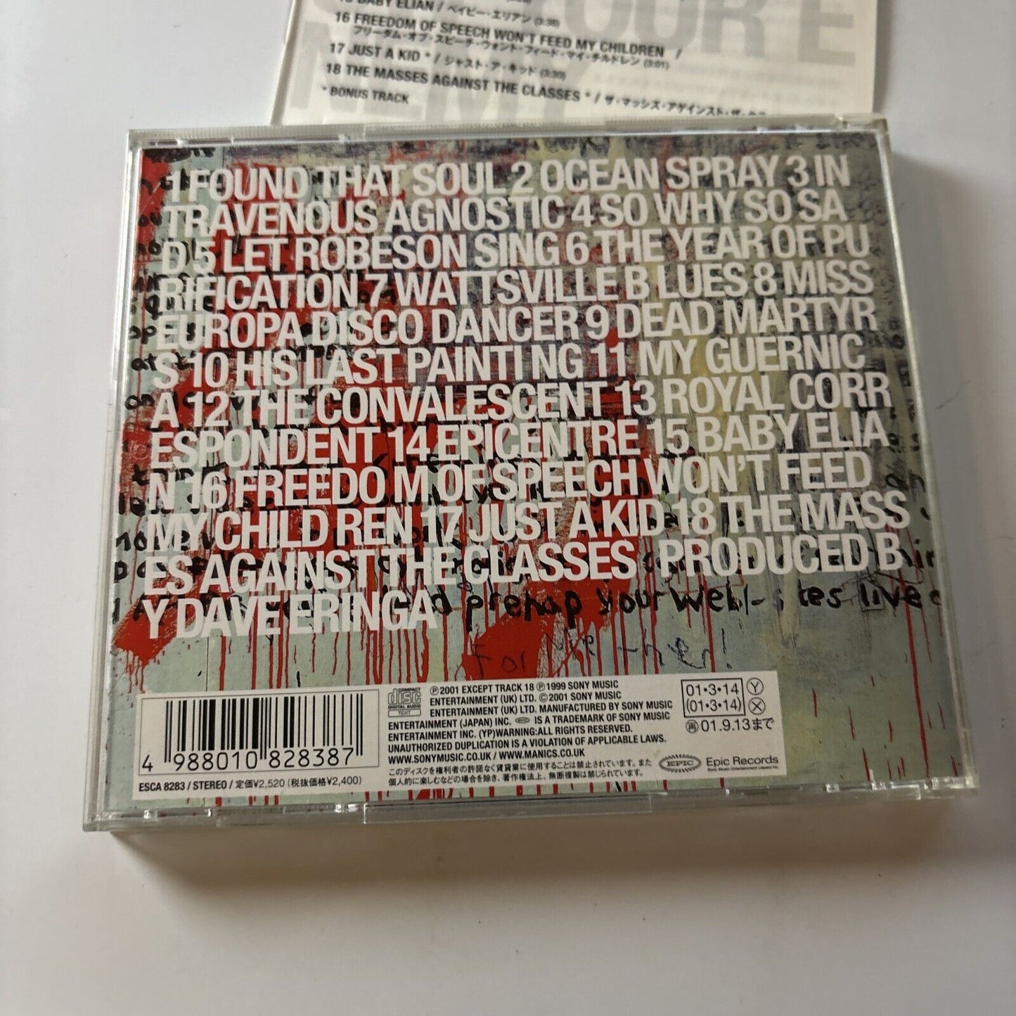 Manic Street Preachers - Know Your Enemy (CD, 2001) Japan ESCA-8283