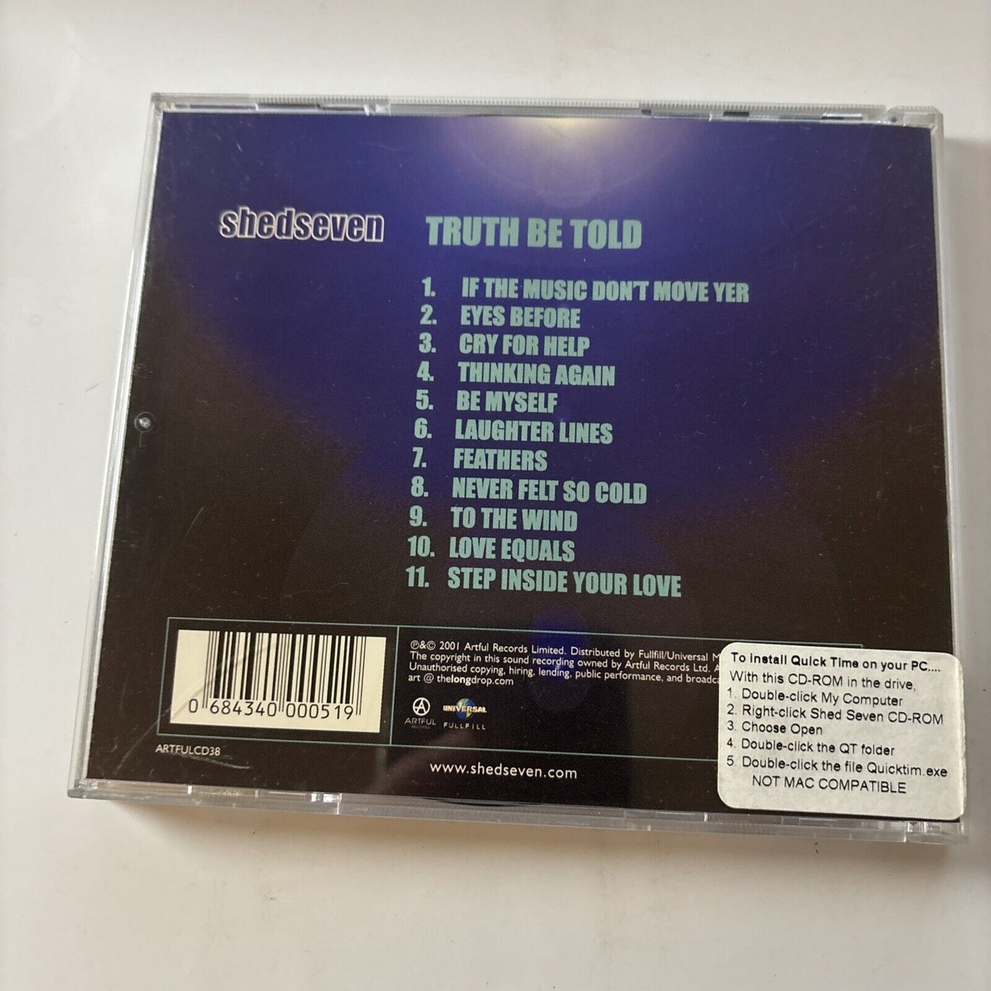 Shed Seven - Truth Be Told (CD + CDROM, 2001, 2-Disc) UK & ARTFULCD38
