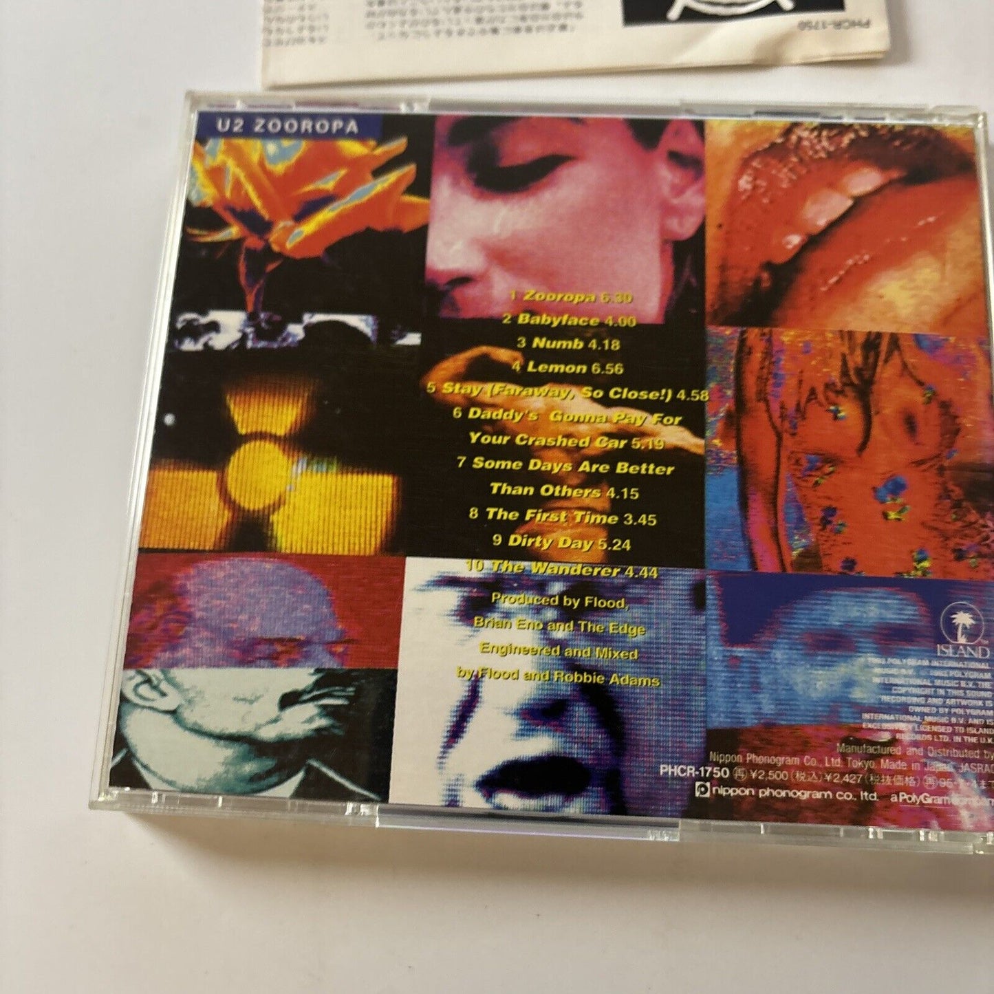 U2 - Zooropa (CD, 1993) Japan PHCR-1750 Island Records