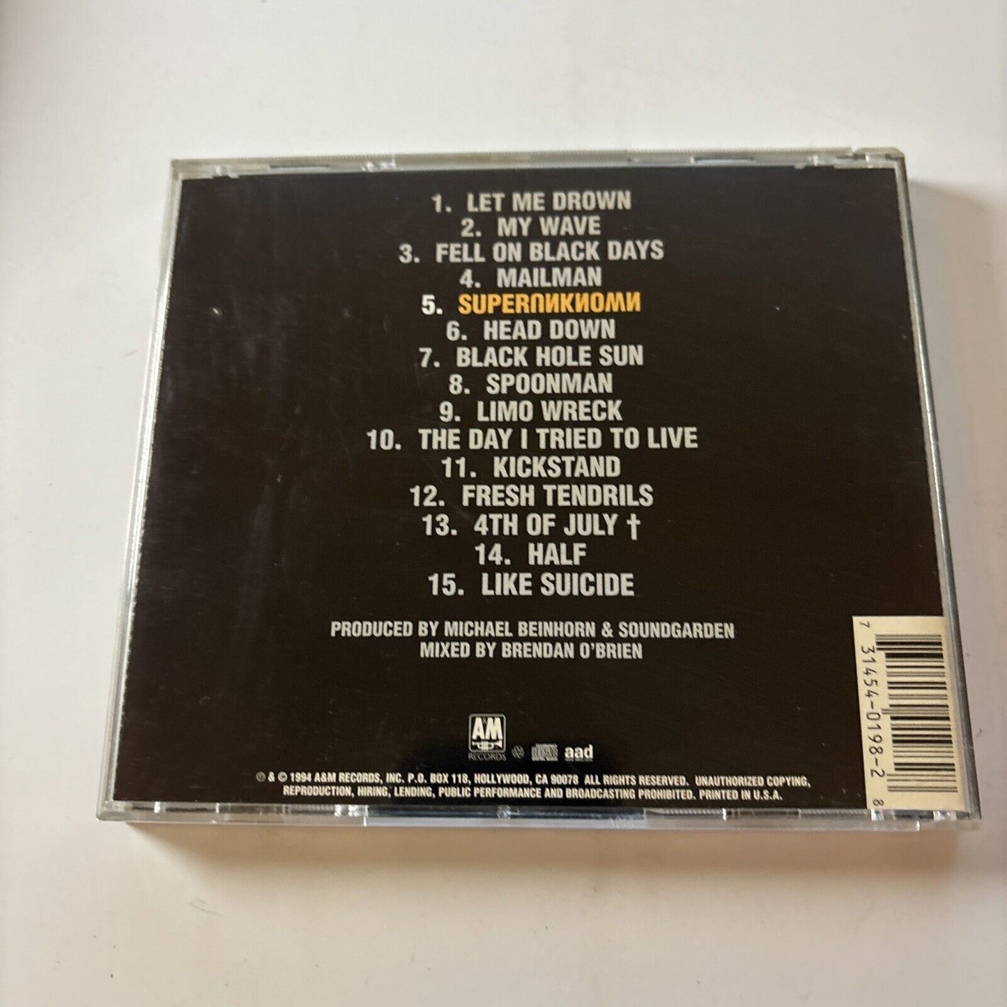 Soundgarden - Superunknown (CD, 1994) USA A&M Records 9137565